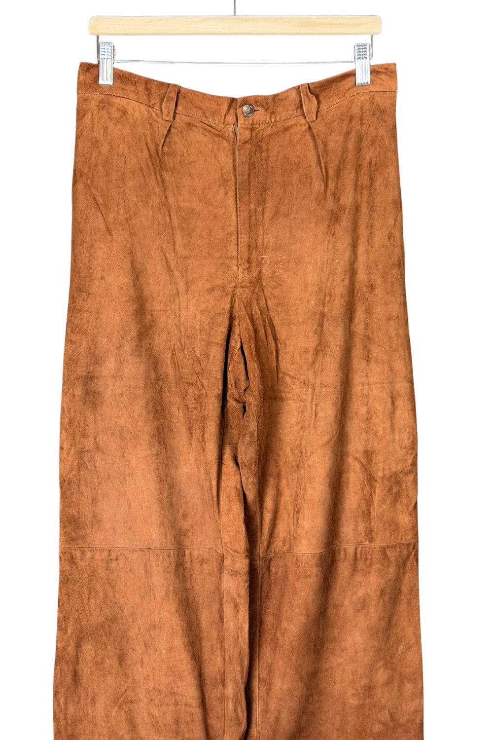 Vintage 1970s Ralph Lauren USA Suede Leather Trousers image 6