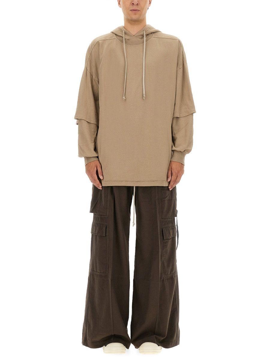 Rick Owens Drkshdw RICK OWENS DRKSHDW "TOMMY HUSTLER" HOODIE - BEIGE Size US M / EU 48-50 / 2 - 1 Thumbnail