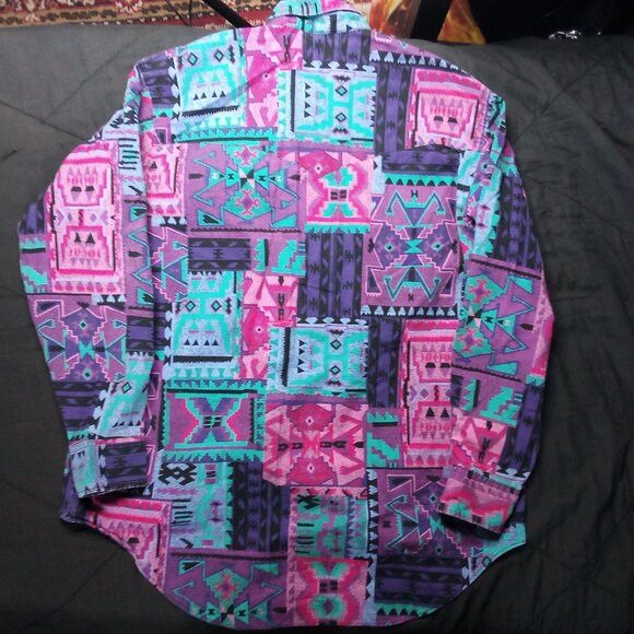 Vintage Vintage Frontier Series Abstract Geometric Button Shirt Size US XXL / EU 58 / 5 - 5 Thumbnail