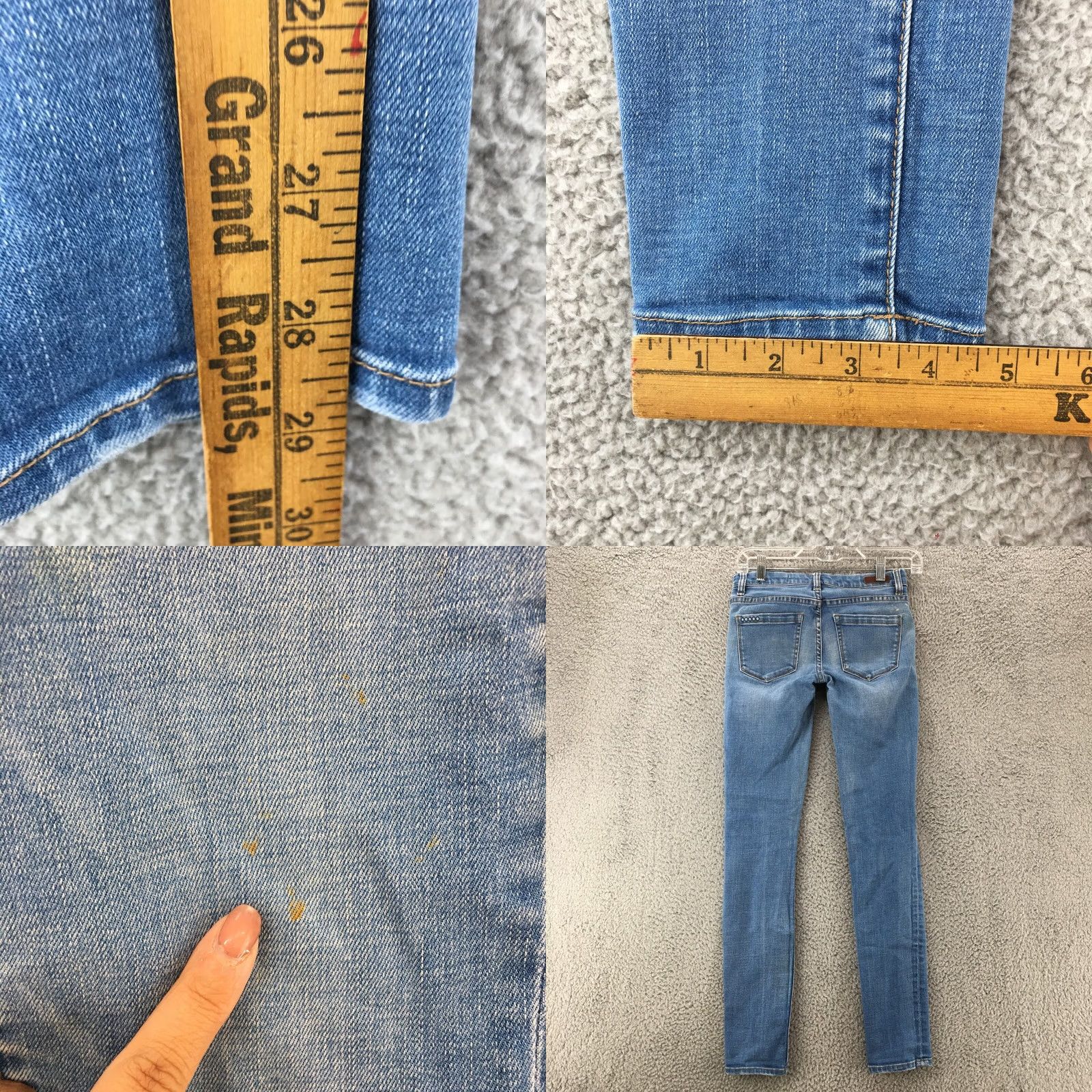 Vintage BLANKNYC Skinny Jeans Womens 25 Blue Denim Low Rise Ripped Casual Zip Fly Jeans Size 26" / US 2 / IT 38 - 8 Thumbnail