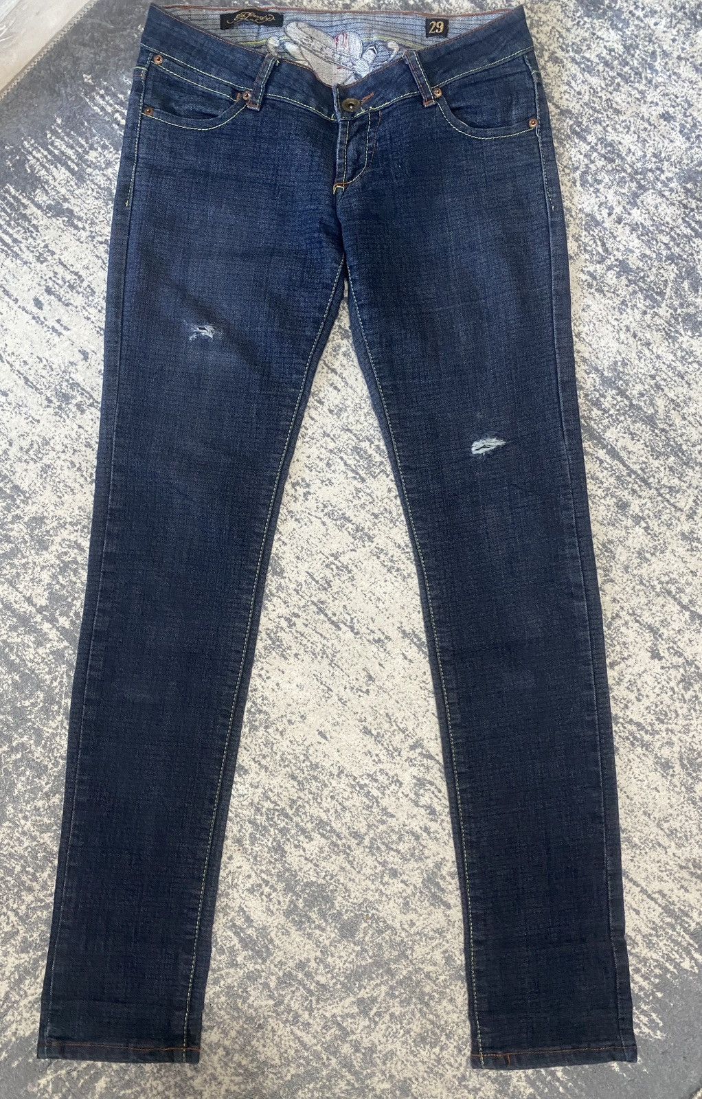 Christian Audigier Ed hardy x christian audiger vintage drip skull in ass jeans Size 29" - 1 Thumbnail