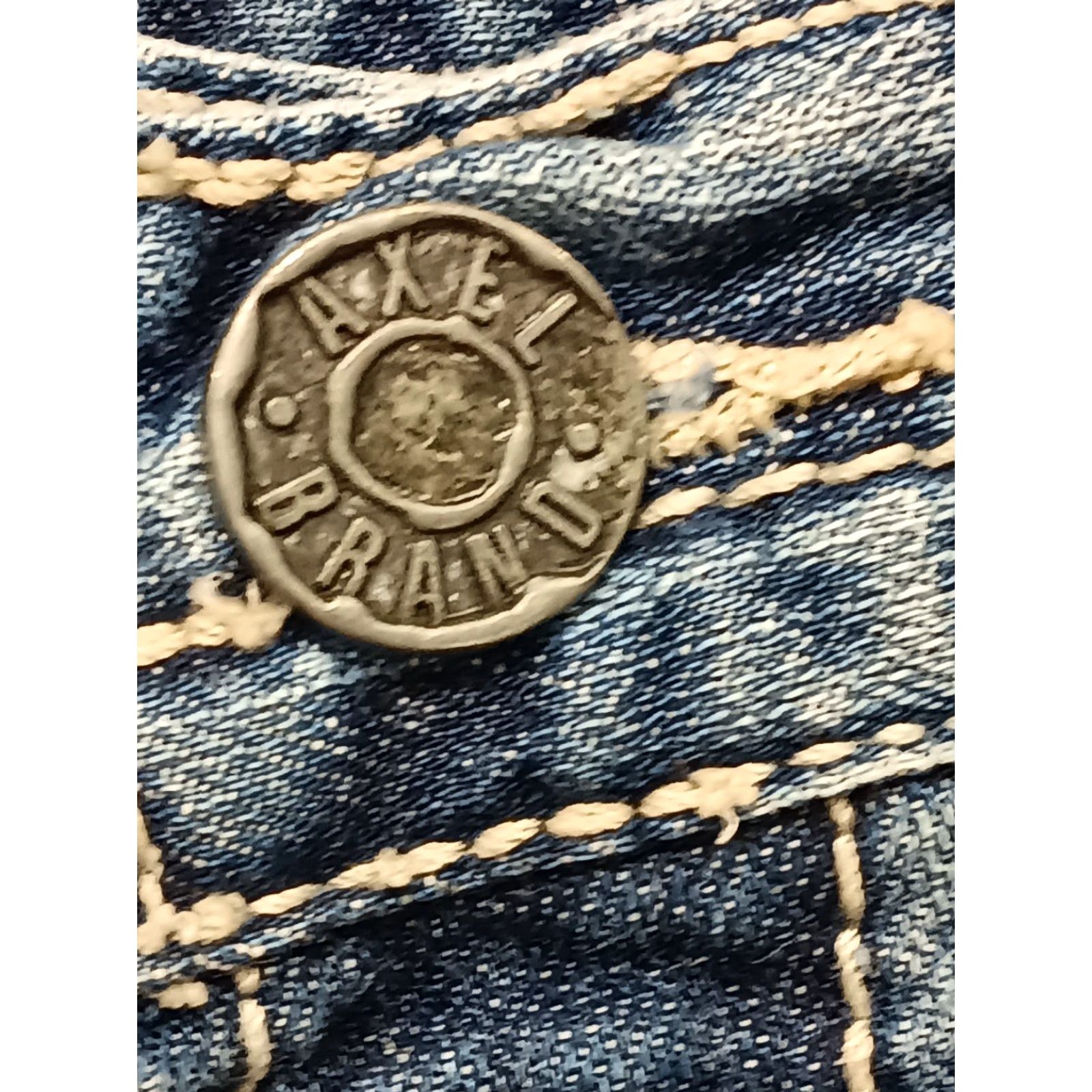 Denime Axel Jeans Mens Size 38 Relaxed Straight Blue Denim Zip Pocket Logo 38x30 Actual 38x28 Vintage No Pattern Solid Size US 38 / EU 54 - 2 Thumbnail