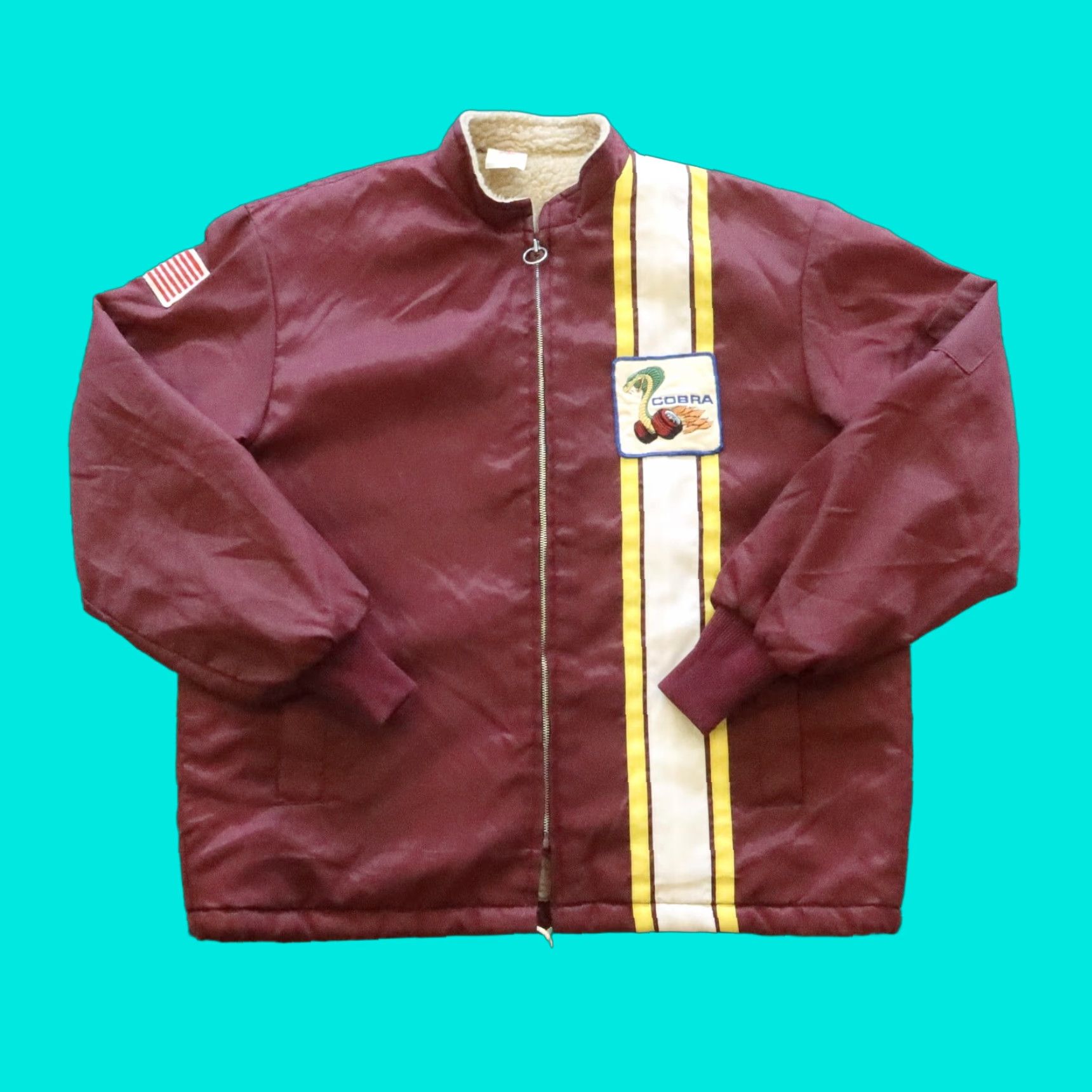 VINTAGE Ford Cobra Racing Jacket Mens Jacket L Red Ford Cobra Racing Jacket Mens L Red Vintage
