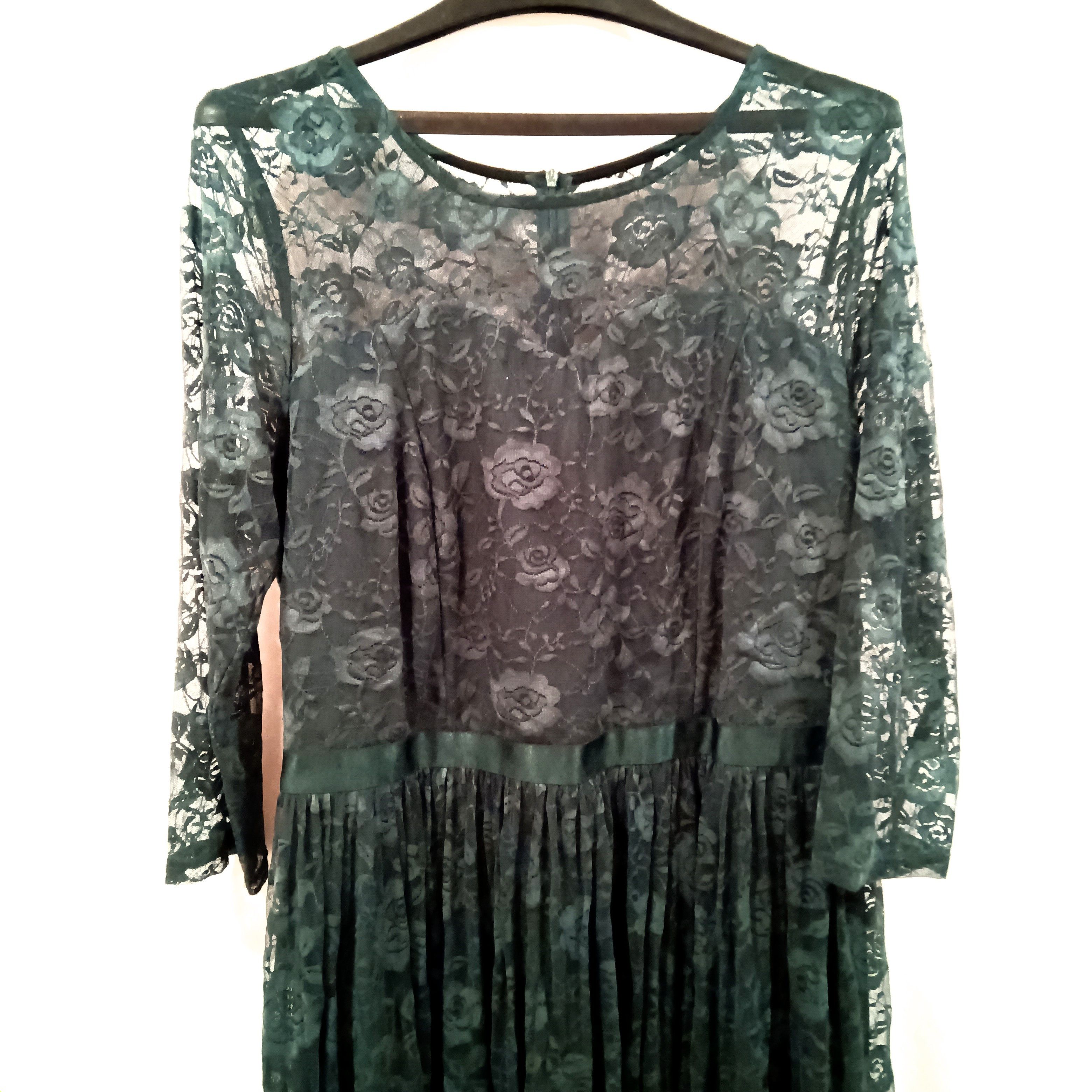 Other Wedding Gown Maxi Dress Size 2XL Green Color Floral Size XXL / US 16-18 / IT 52-54 - 2 Thumbnail