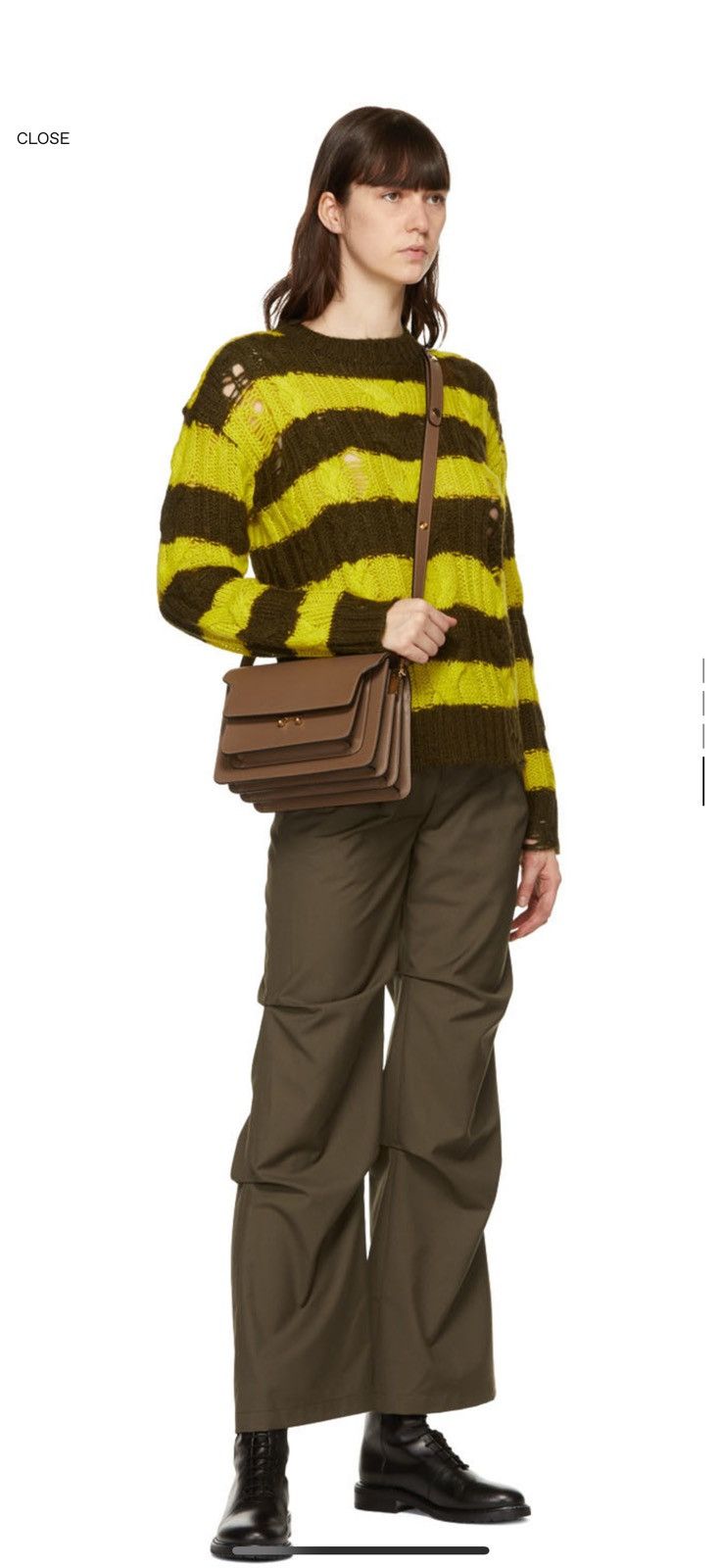 Andersson Bell Andersson Bell Brown & Green Destroyed Cable Sweater Size S / US 4 / IT 40 - 4 Thumbnail