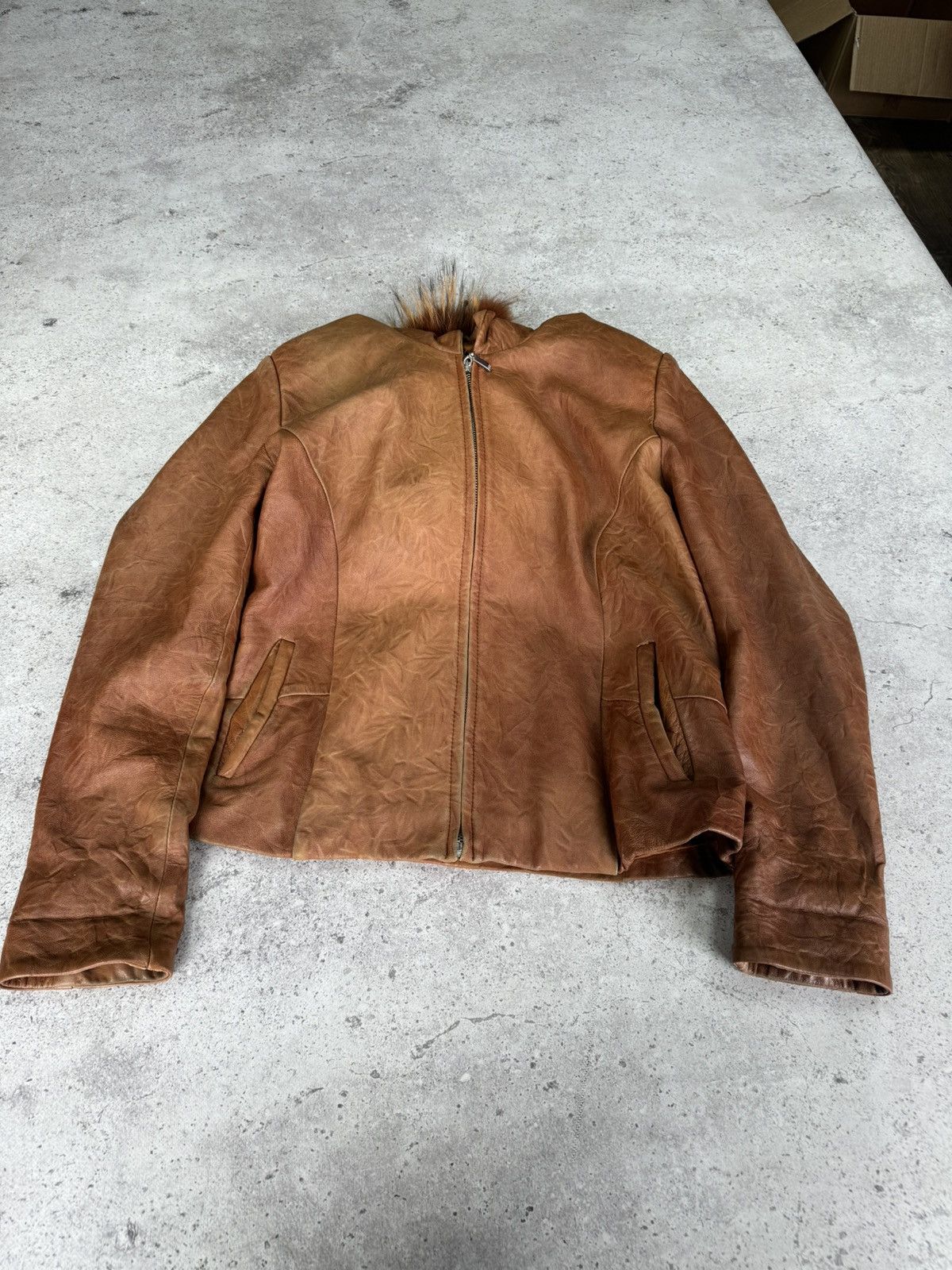 If Six Was Nine × Japanese Brand × Le Grande Bleu (L.G.B.) Vintage Effect Crumpled Leather Junya Watanabe Style Jacket Size US M / EU 48-50 / 2 - 4 Thumbnail