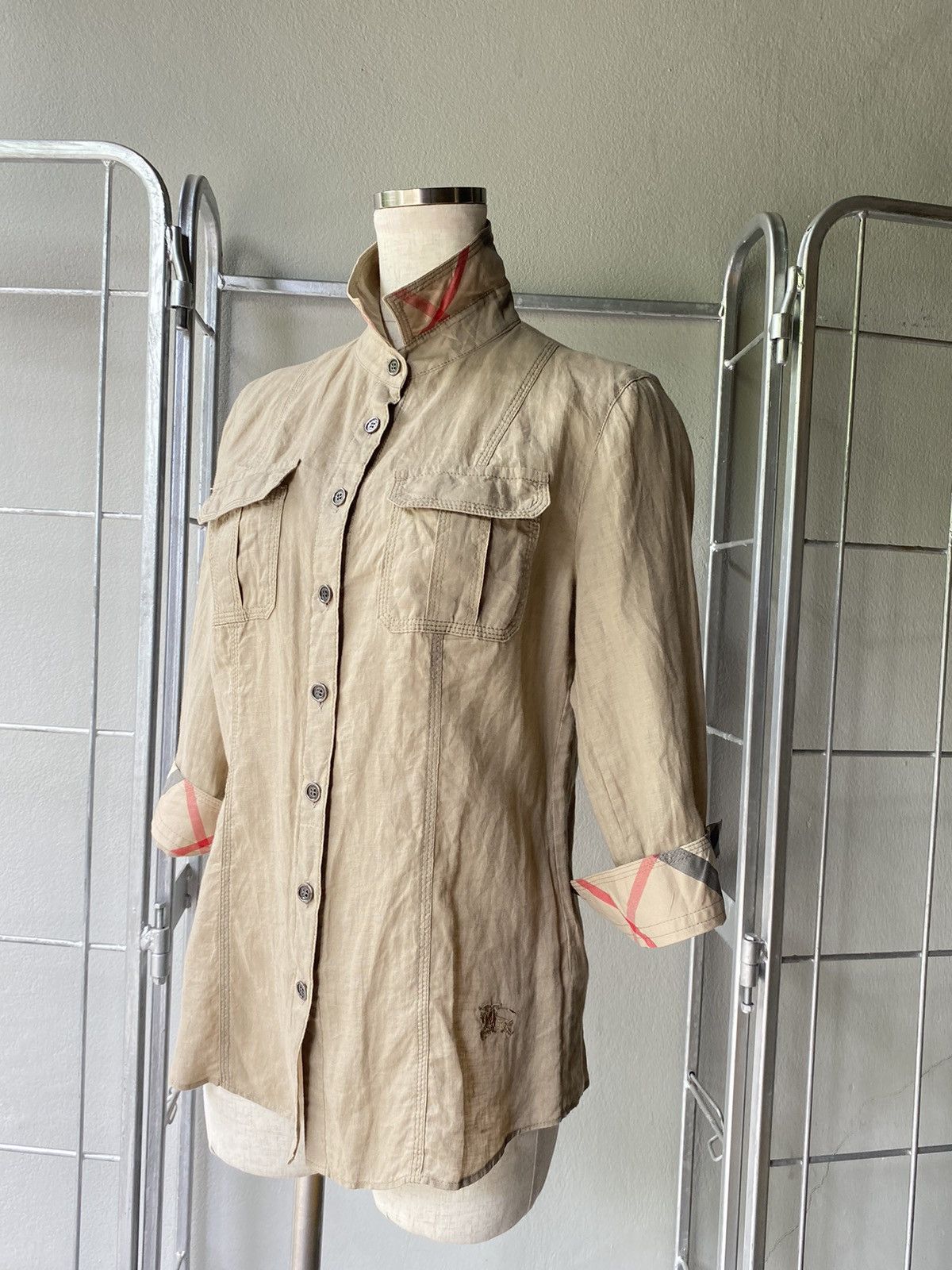 Burberry BURBERRYS Khaki Utility Shirt Size XS / US 0-2 / IT 36-38 - 20 Thumbnail