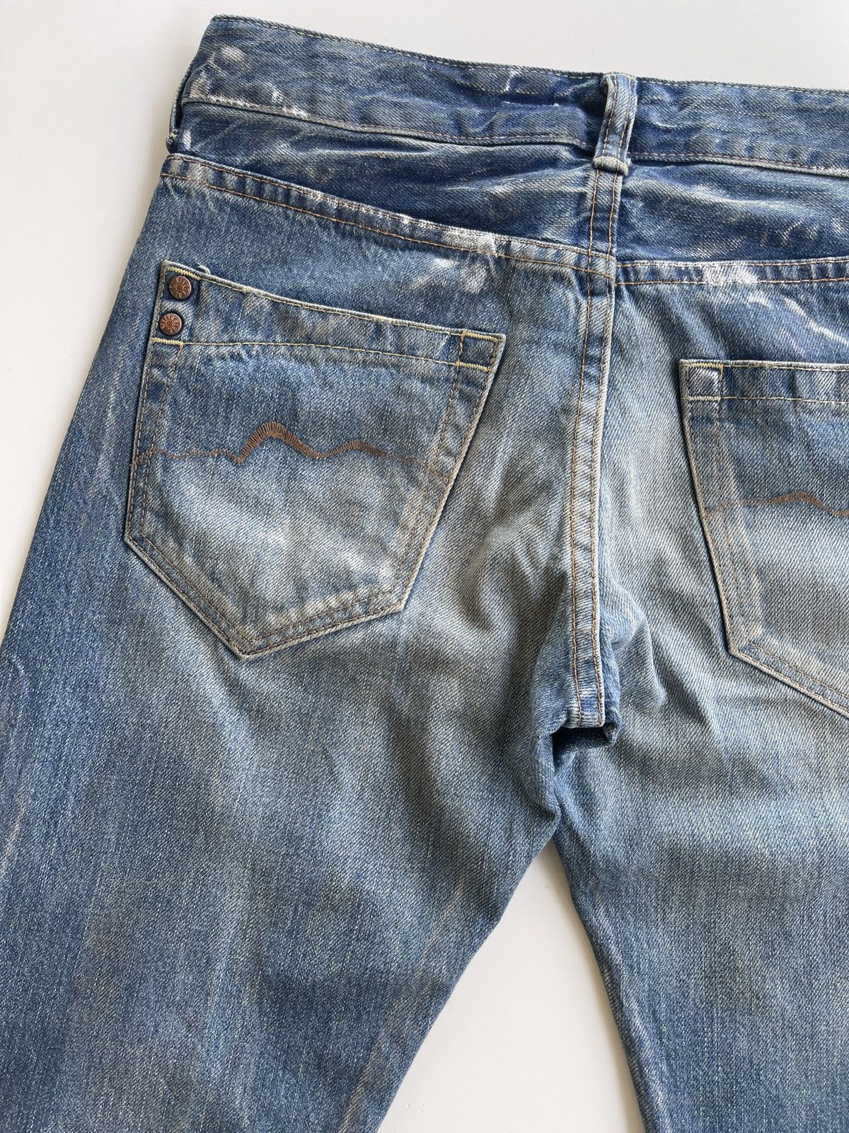 Japanese Brand Rivet & Blue Japanese Distressed Paint Splatter Jeans Size US 29 - 11 Thumbnail