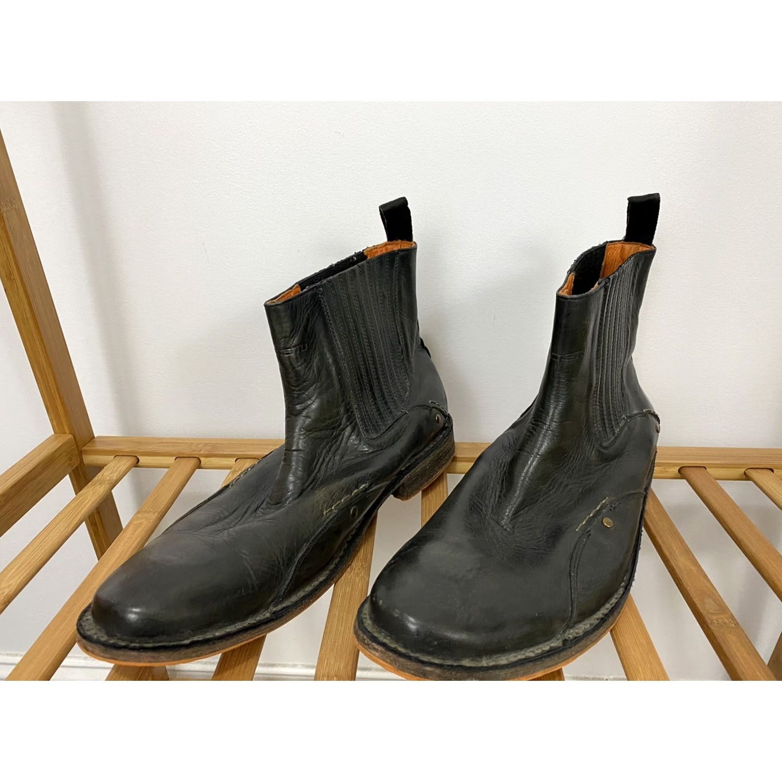 Bed Stu Bed Stu Men's Black Leather Cobbler Series Chelsea Ankle Boots 11.5 Size US 12 / EU 45 - 3 Thumbnail