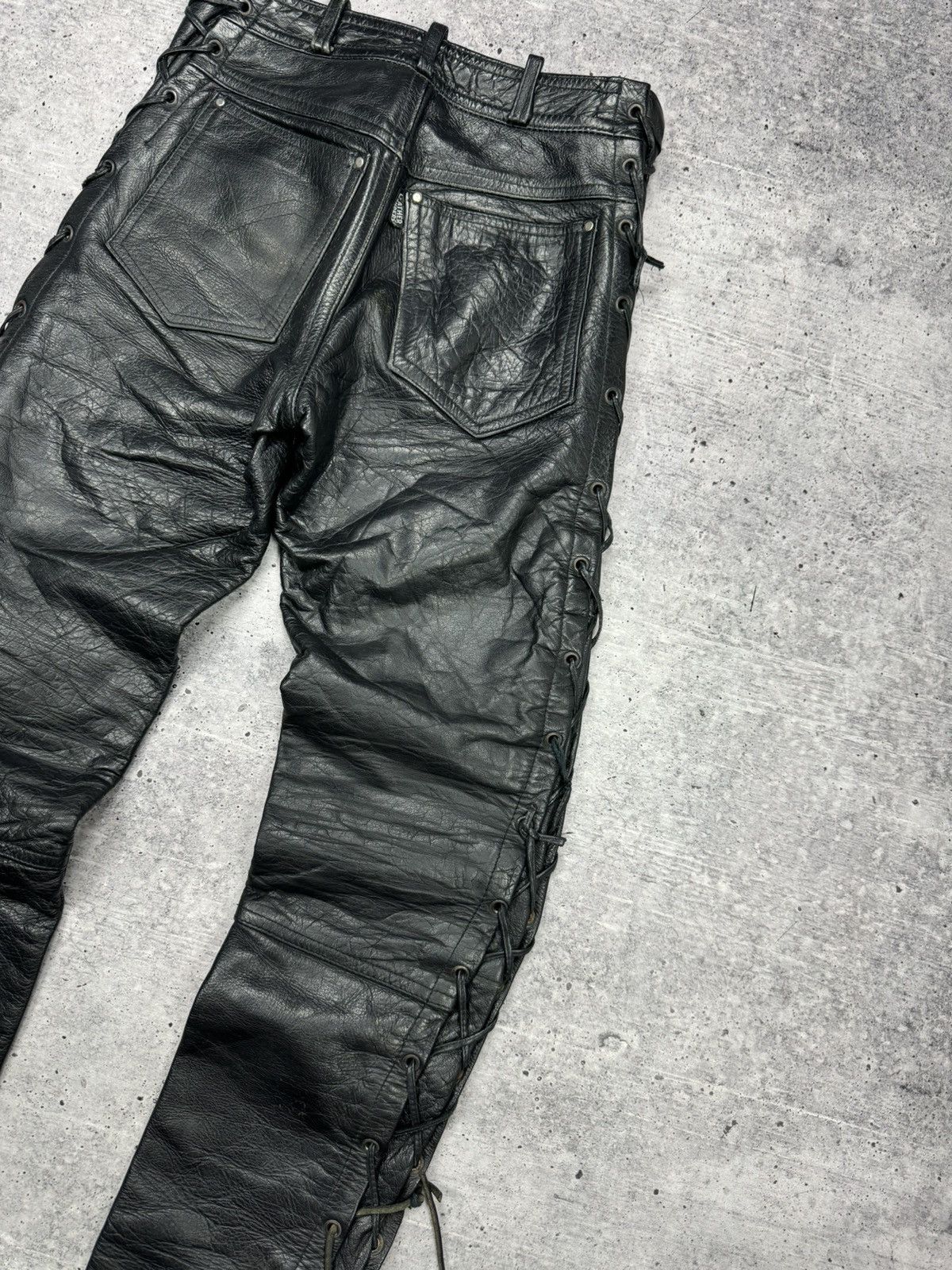 Genuine Leather × Vintage Vintage 90’s Y2K Style Casual Cowboy Genuine Leather Pants Size US 28 / EU 44 - 18 Thumbnail