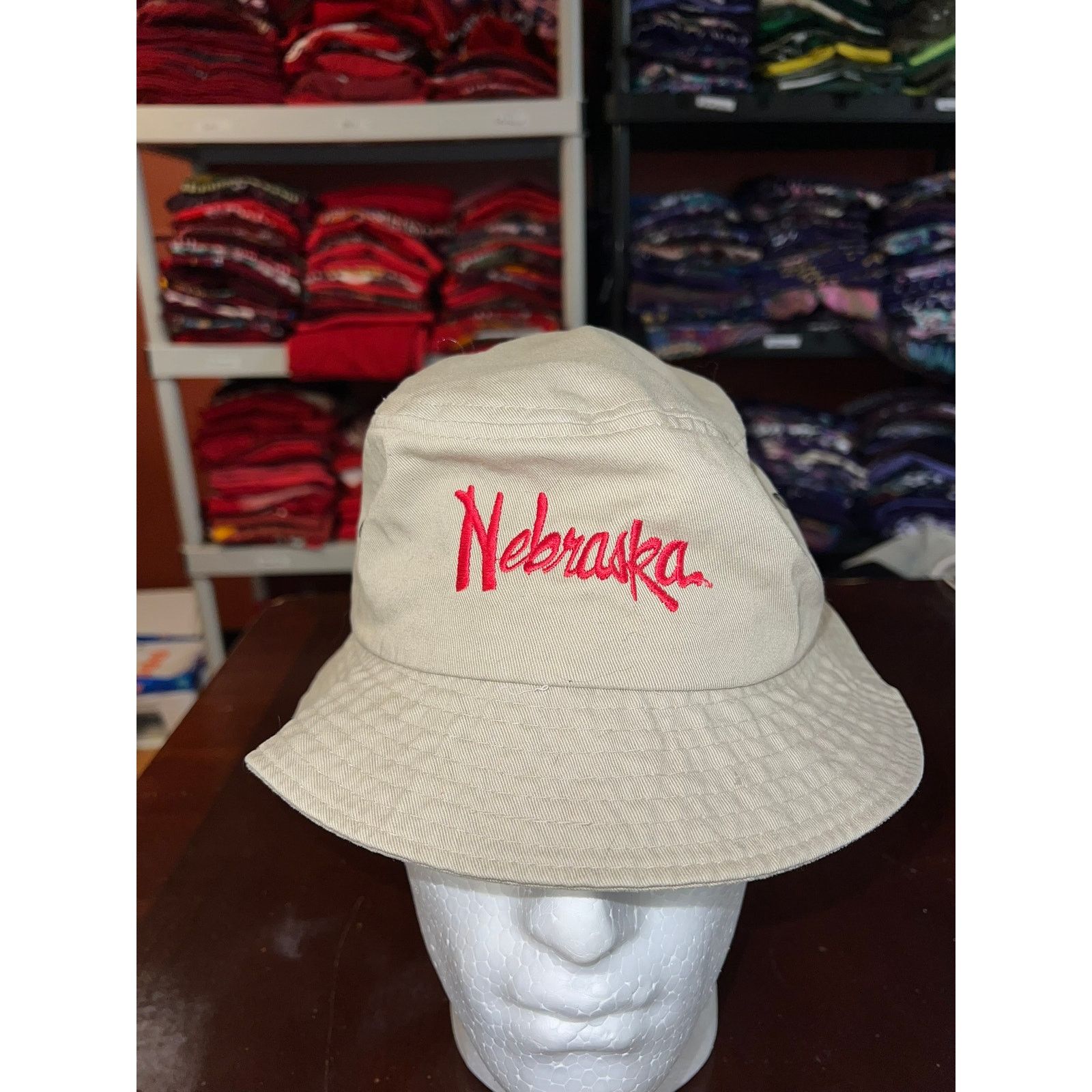 Vintage Nebraska Cornhuskers Bucket Hat Brown Red College Sun OS Size ONE SIZE - 2 Thumbnail