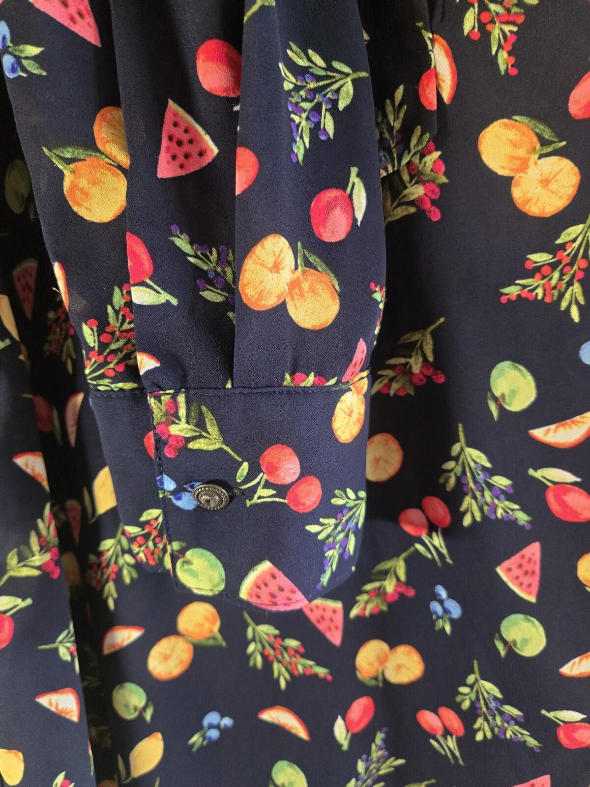 Other Philosophy Fruit V-Neck Flowy Blouse Chiffon Semi-sheer Size XXL / US 16-18 / IT 52-54 - 6 Thumbnail