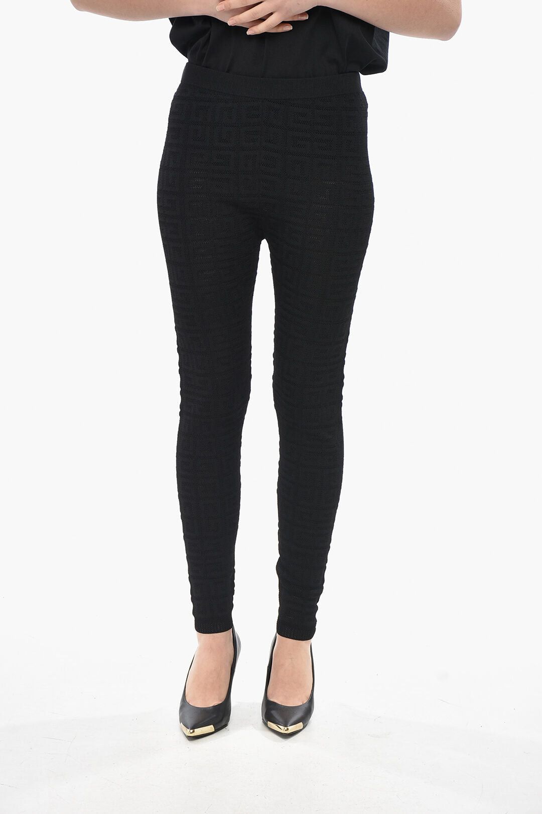 Givenchy Crochet Fabric Leggings with Monogram Pattern Size 34" / US 12 / IT 48 - 1 Thumbnail