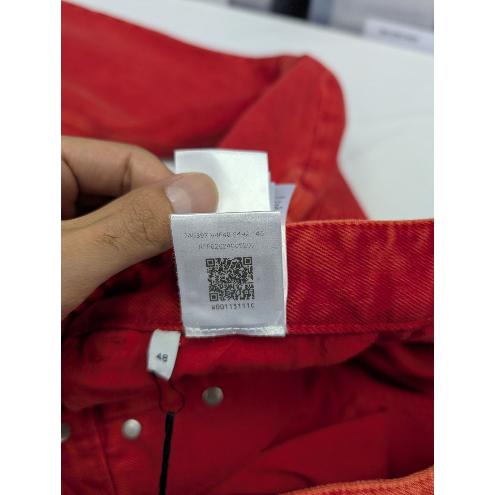 Bottega Veneta o1rshd1 Faded Colour Wash Denim Jean in Deep Red Size US 32 / EU 48 - 24 Thumbnail
