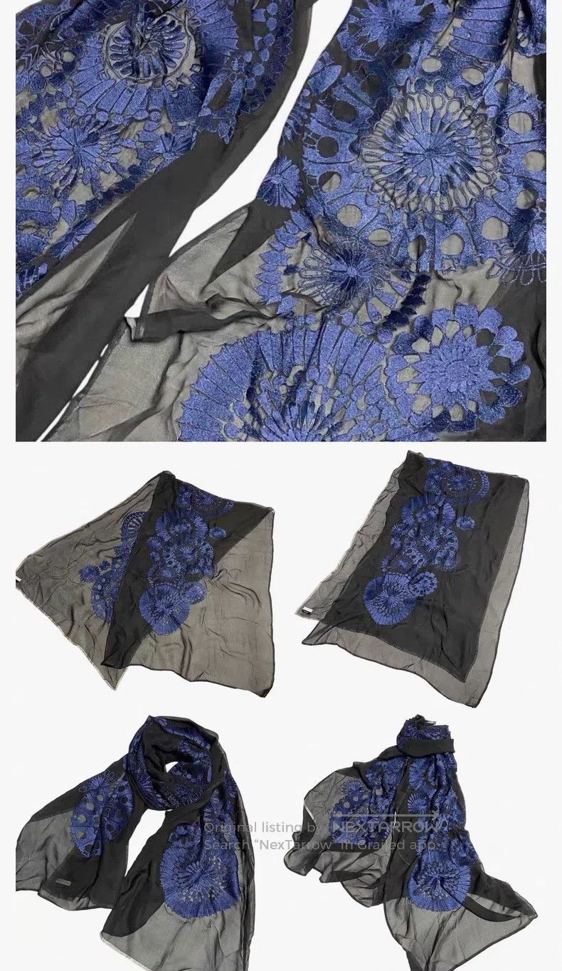 Dries Van Noten Dries Van Noten Green Embroidered Scarf Size ONE SIZE - 2 Thumbnail