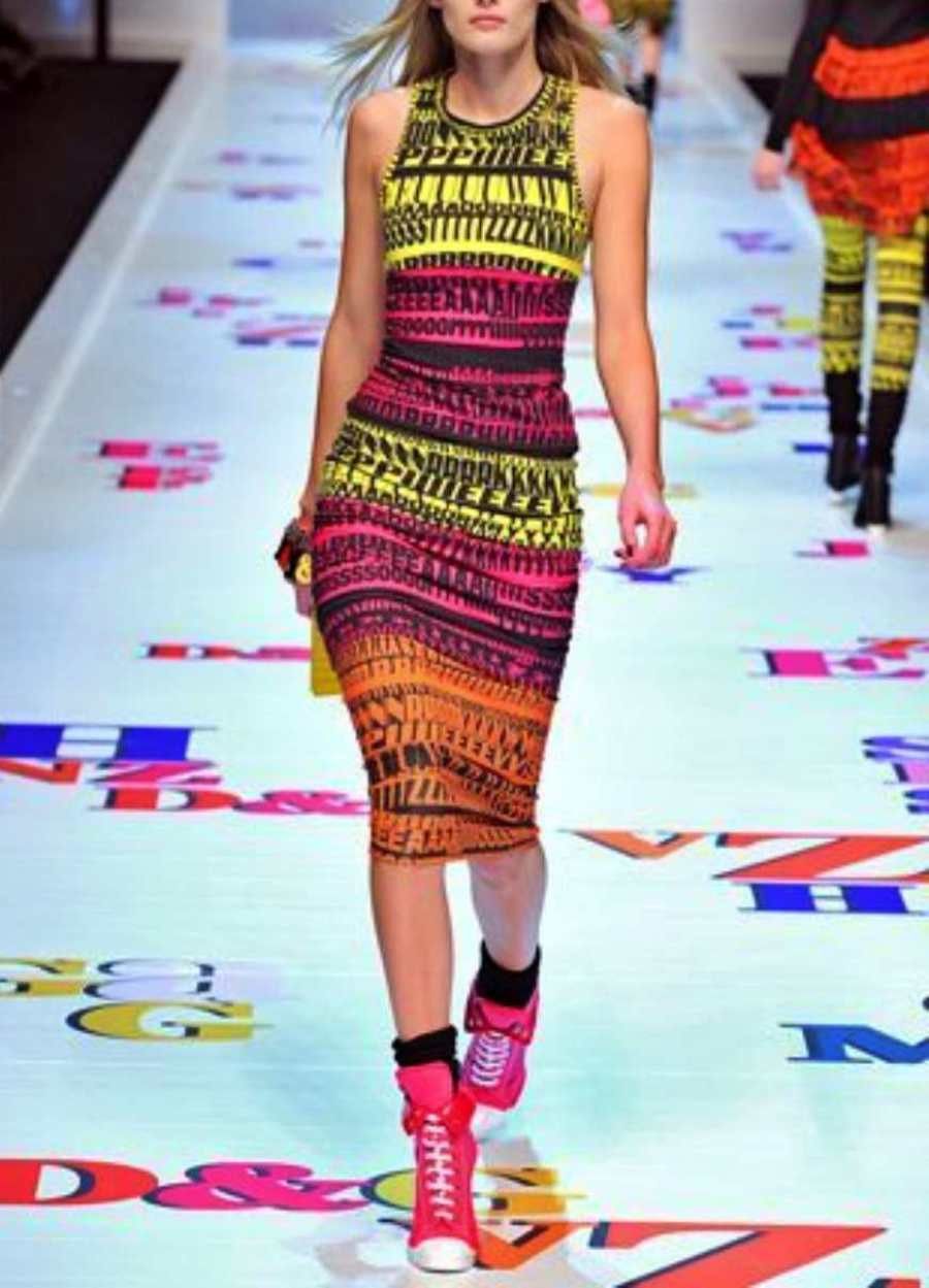 Dolce & Gabbana Runway 2012 F/W Dolce & Gabbana Alphabet Fergie Dress Size S / US 4 / IT 40 - 1 Thumbnail