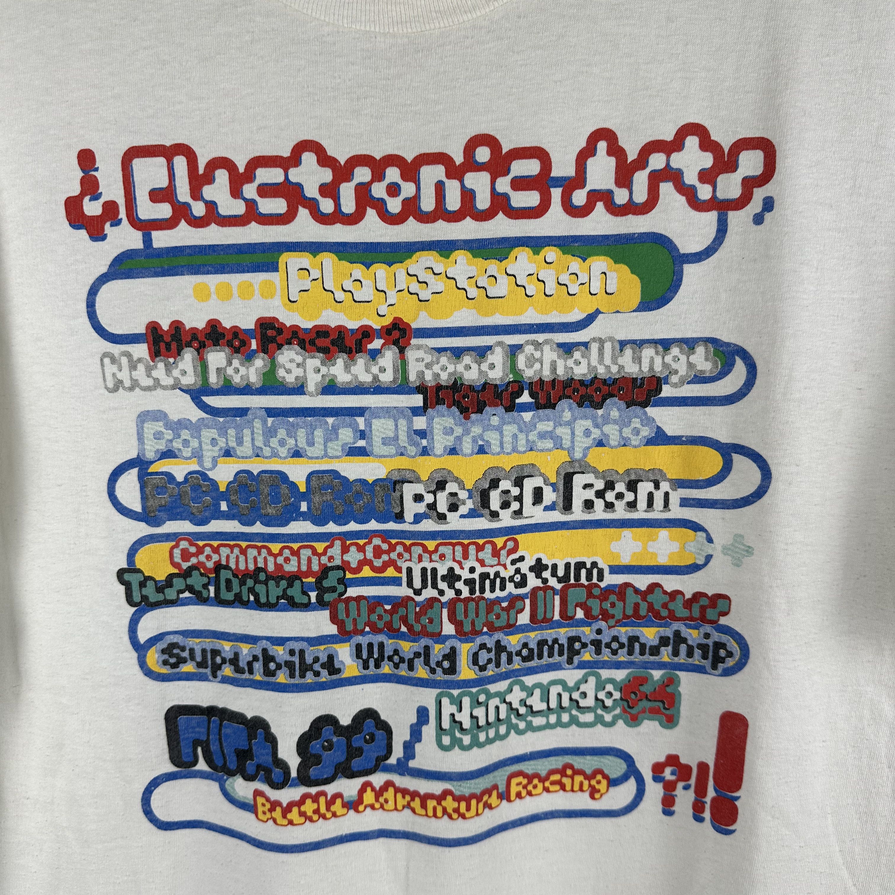 Vintage 90s Electronic Arts Playstation Nintendo 64 Video Games Tee Size US L / EU 52-54 / 3 - 2 Thumbnail