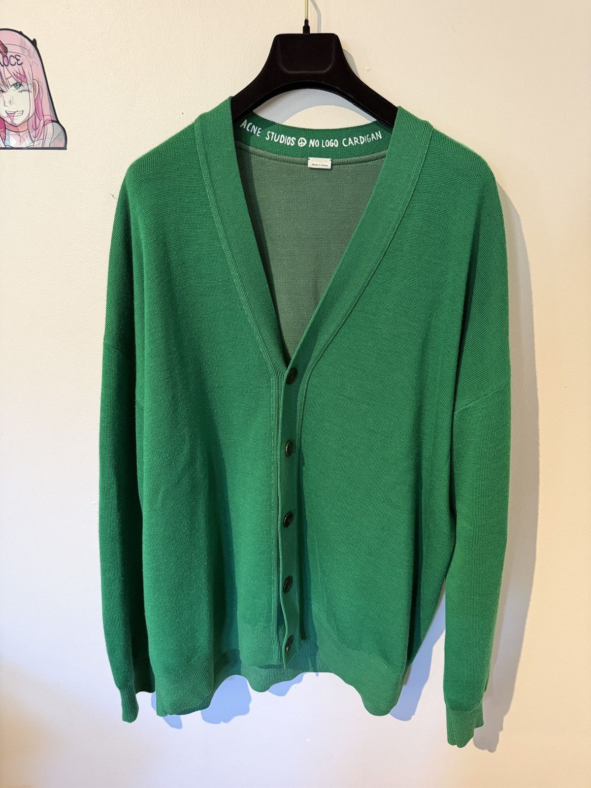 Acne Studios Acne Studios No Logo Cardigan Green Size US XL / EU 56 / 4 - 1 Thumbnail