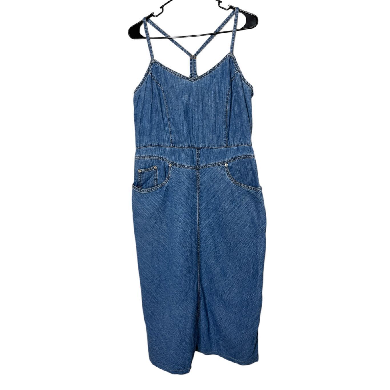 Faded Glory Vintage Faded Glory Y2K Denim Midi Dress Size 12 Size XL / US 12-14 / IT 48-50 - 1 Thumbnail