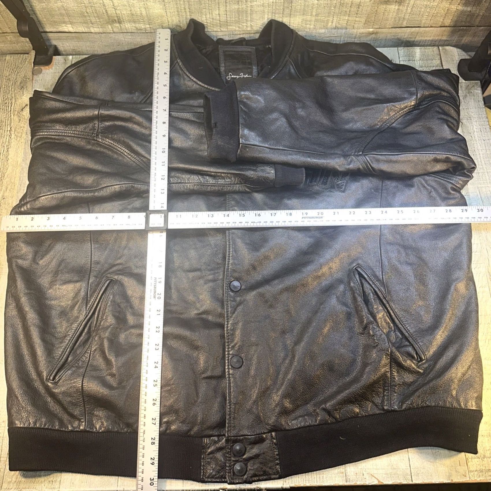 Sean John VINTAGE Sean John Leather Bomber Jacket 3XL Black Hip Hop OG Mens Jacket Size US XXL / EU 58 / 5 - 2 Thumbnail
