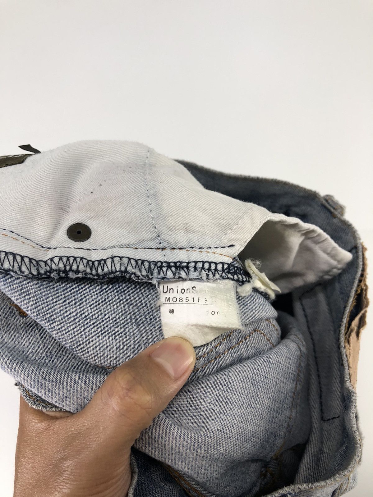 Japanese Brand Vintage Union Station Distressed Light Wash Jeans Size US 30 / EU 46 - 23 Thumbnail