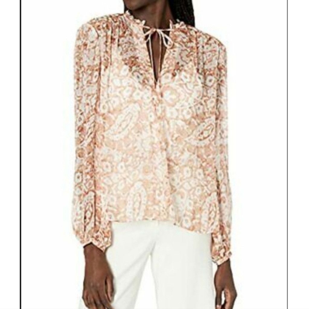Joie NWT Limited Edition Joie brushed clay print peasant blouse L Size L / US 10 / IT 46 - 3 Thumbnail