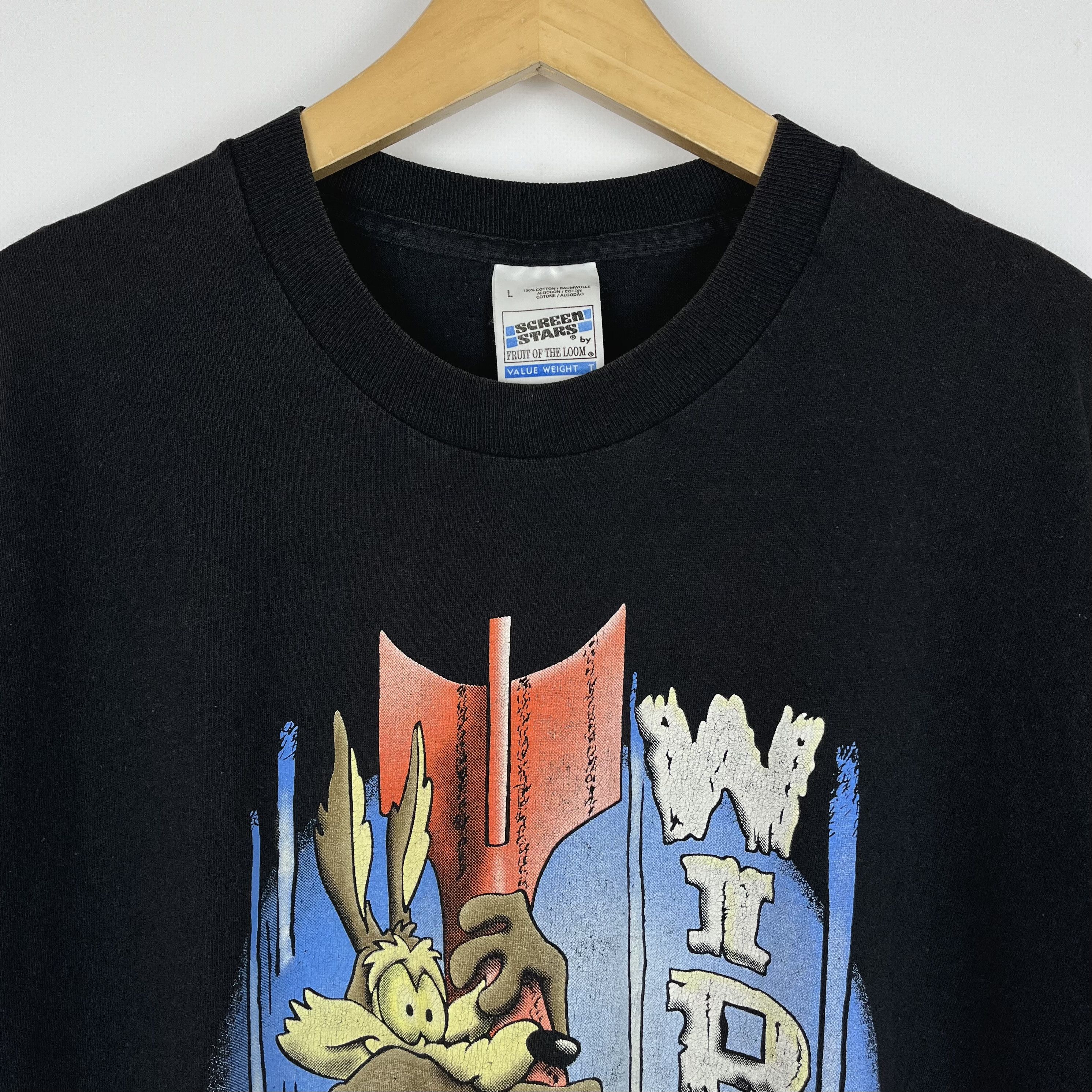 Warner Bros Vintage Warner Bros Wile E Coyote Cartoon T Shirt 1998 Size US L / EU 52-54 / 3 - 6 Thumbnail