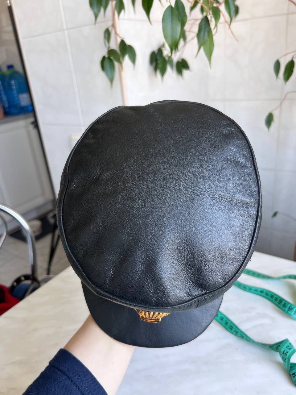Vintage Mens vintage Leather Captain's cap Ukrainian Police 2001 Y2K Size ONE SIZE - 5 Thumbnail