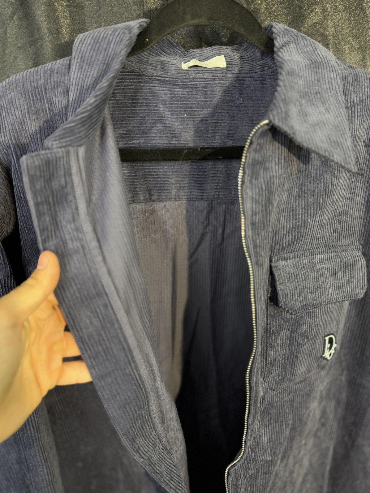 Dior dior's latest blue corduroy embroidered logo jacket Size US L / EU 52-54 / 3 - 7 Thumbnail