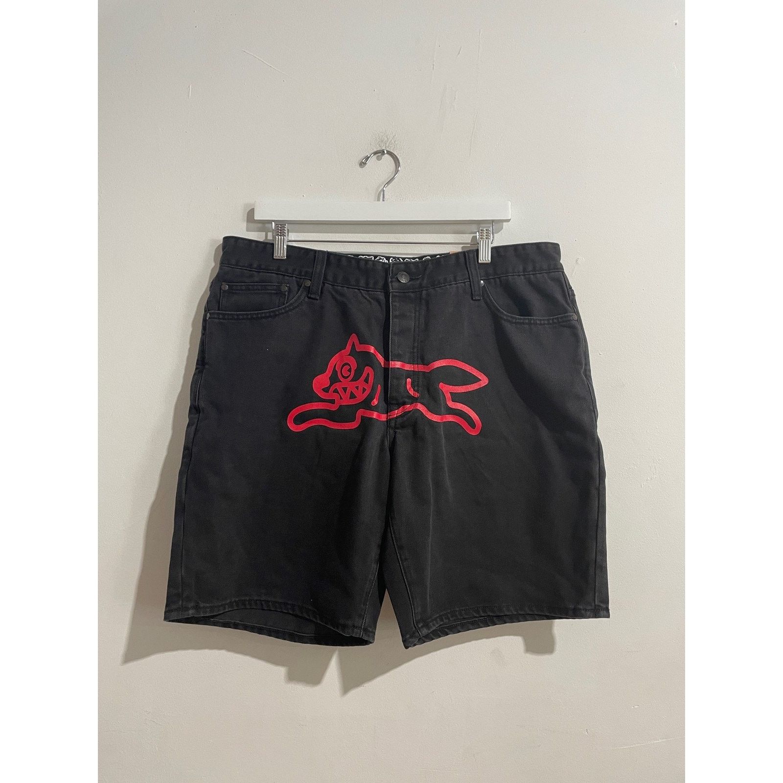 Icecream ICECREAM RED RUNNING DOG BLACK DENIM SHORT SIZE 38 NEW Size US 38 / EU 54 - 1 Thumbnail