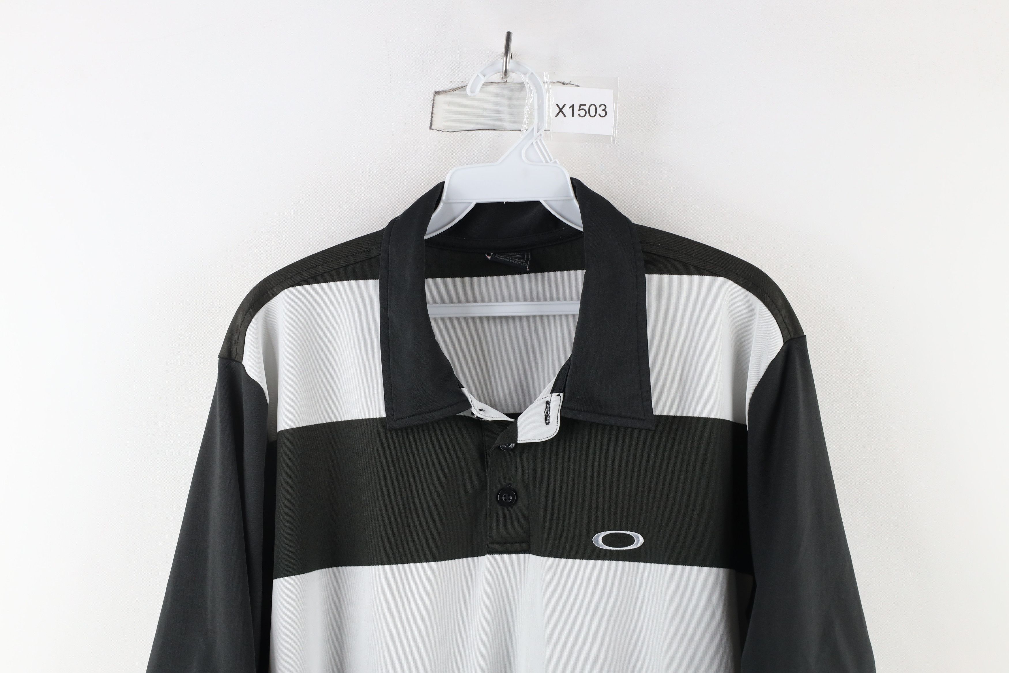 Oakley Vintage Oakley Spell O Logo Striped Collared Golf Polo Shirt Size US L / EU 52-54 / 3 - 2 Thumbnail