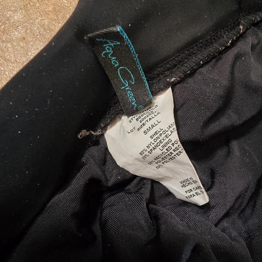 Designer Black Aqua Green Bikini Skirt Bottoms Size ONE SIZE - 3 Thumbnail