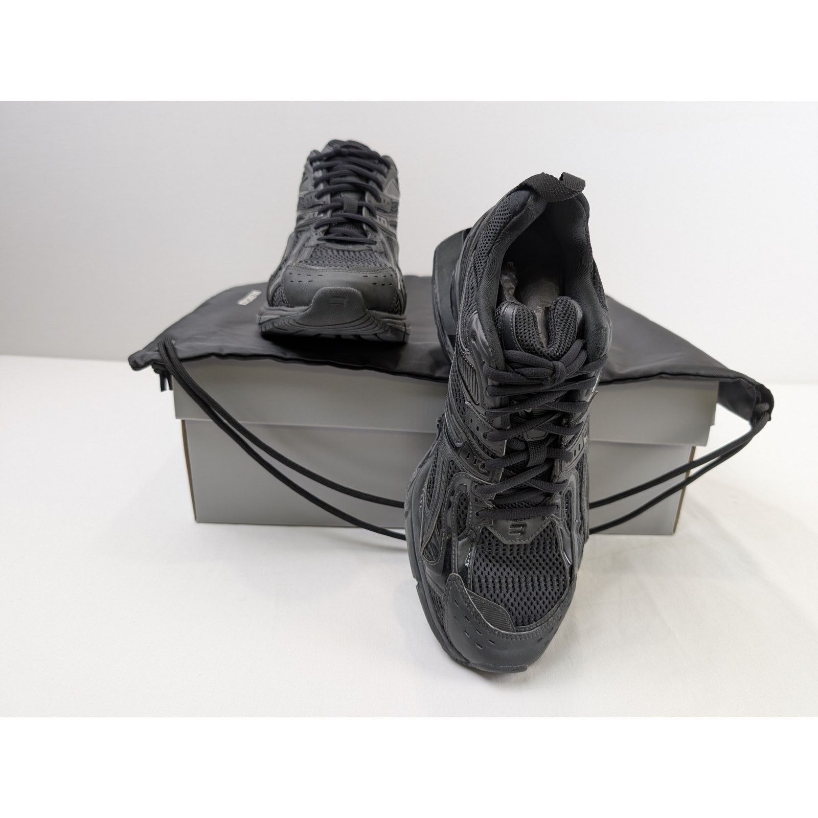 Balenciaga o1rshd1 Mesh Rubber Single X-Pander Sneakers in Black Size US 13 / EU 46 - 19 Thumbnail