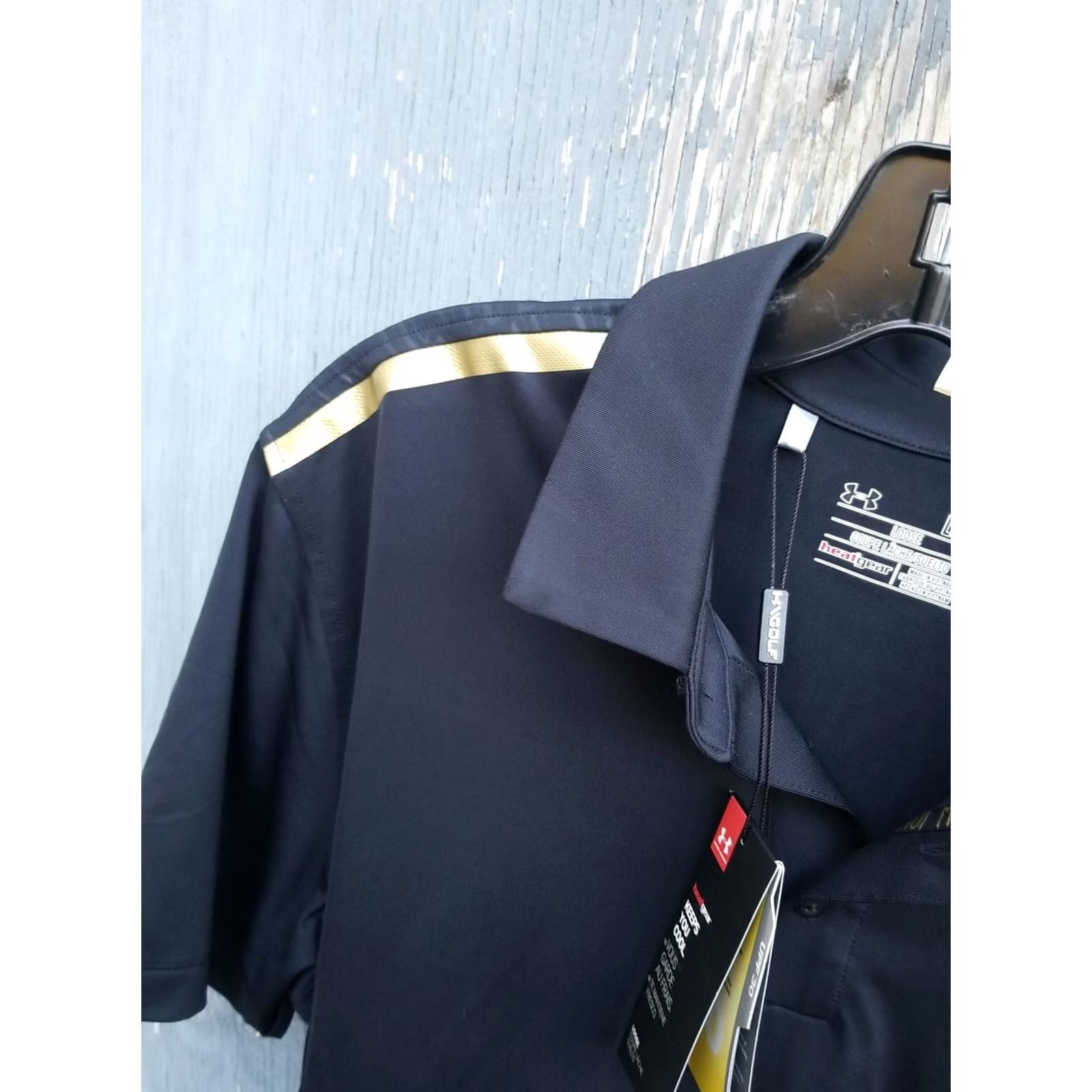 Under Armour Under Armour GOLF Heat Gear Mens Polo Shirt Short Sleeve L Multicolor Striped 2016 MMXVI Polo Shirt Men Sports Golf Mens L Black? Size US L / EU 52-54 / 3 - 3 Thumbnail
