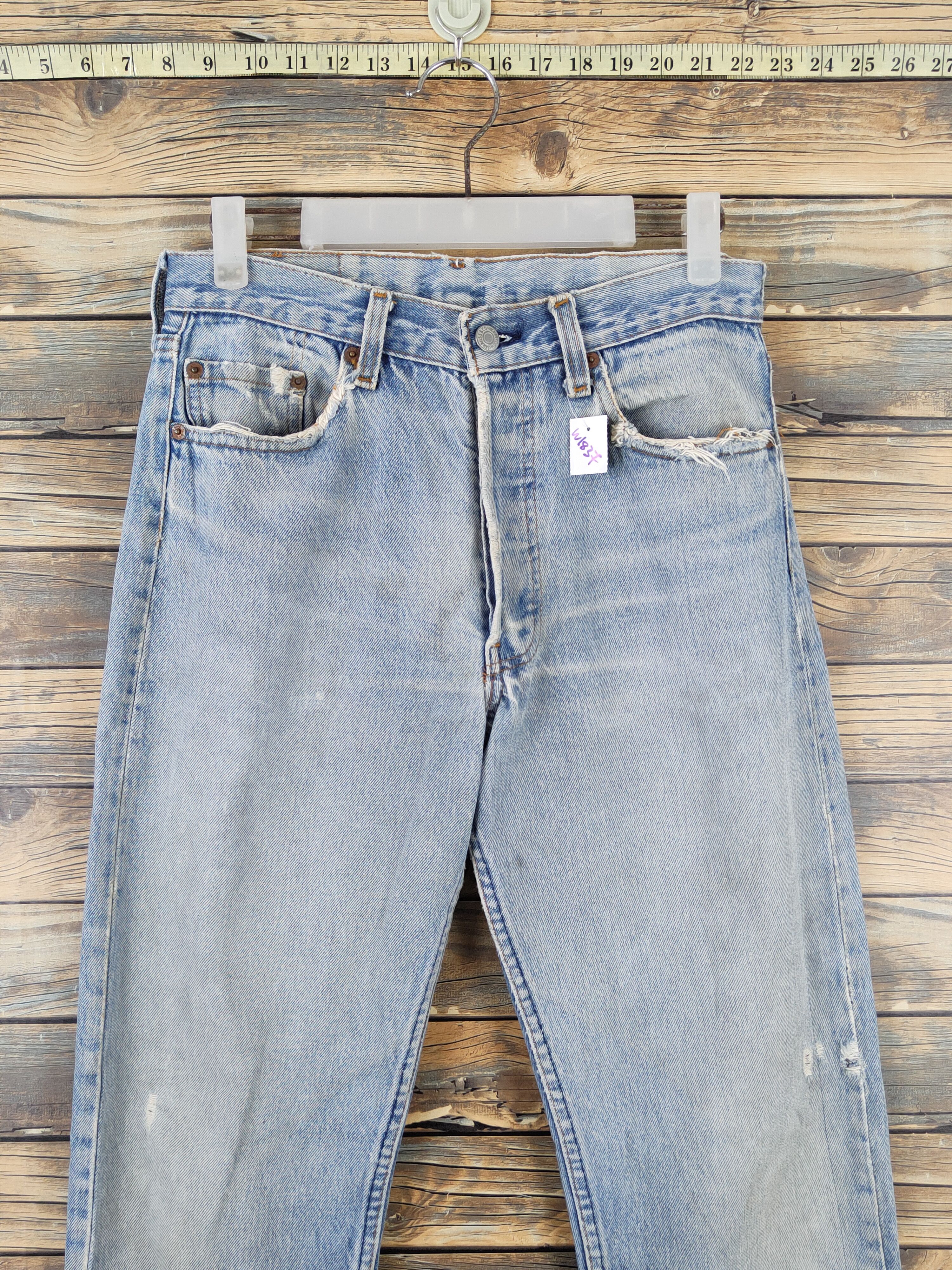 Levi's Levi's vintage faded Blue Distressed Ripped Jeans #W1837 Size US 28 / EU 44 - 2 Thumbnail