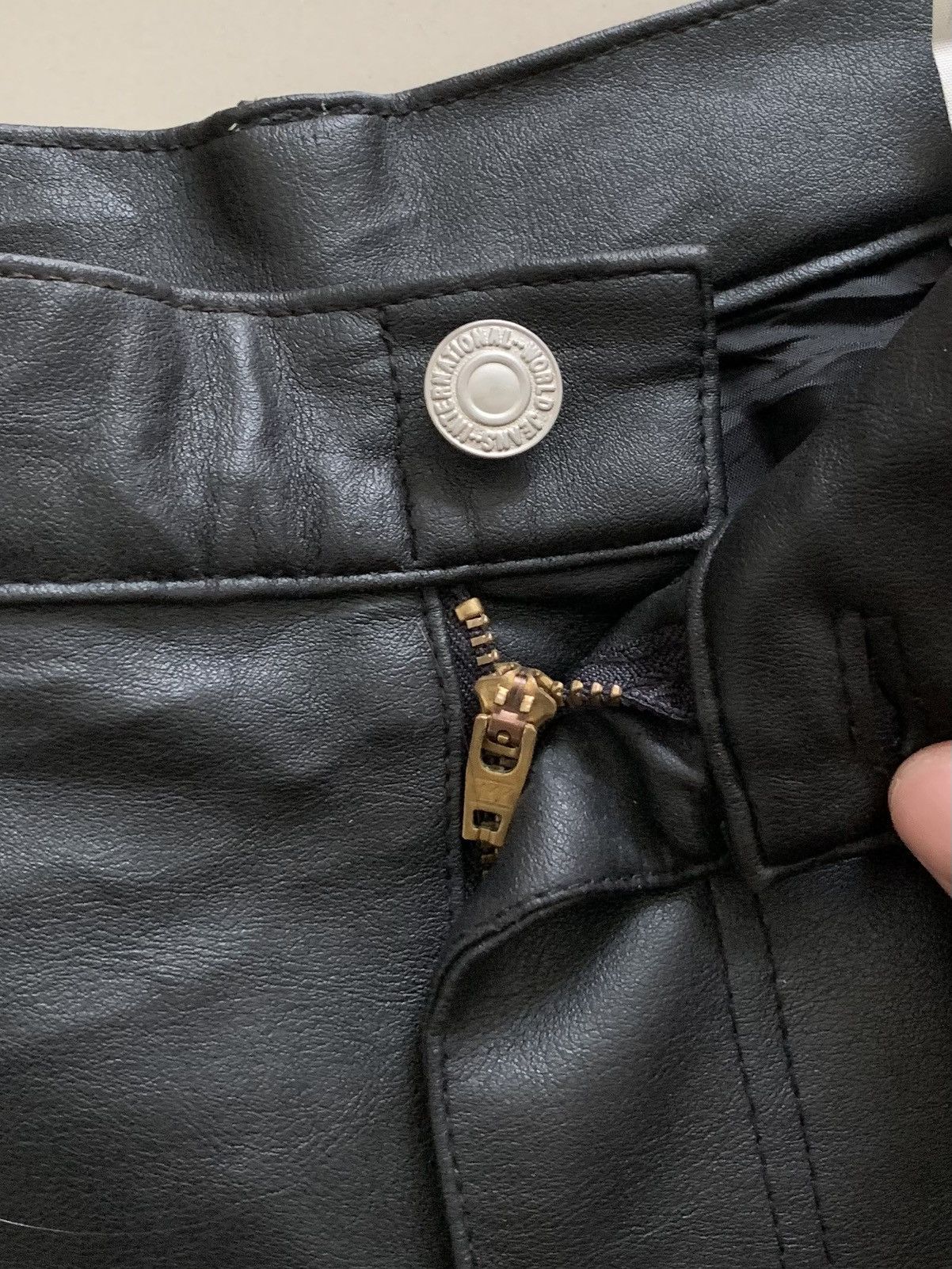 Helmut Lang Last📦 Japanesebrand Leather Baggy Pants Size 26" / US 2 / IT 38 - 4 Thumbnail