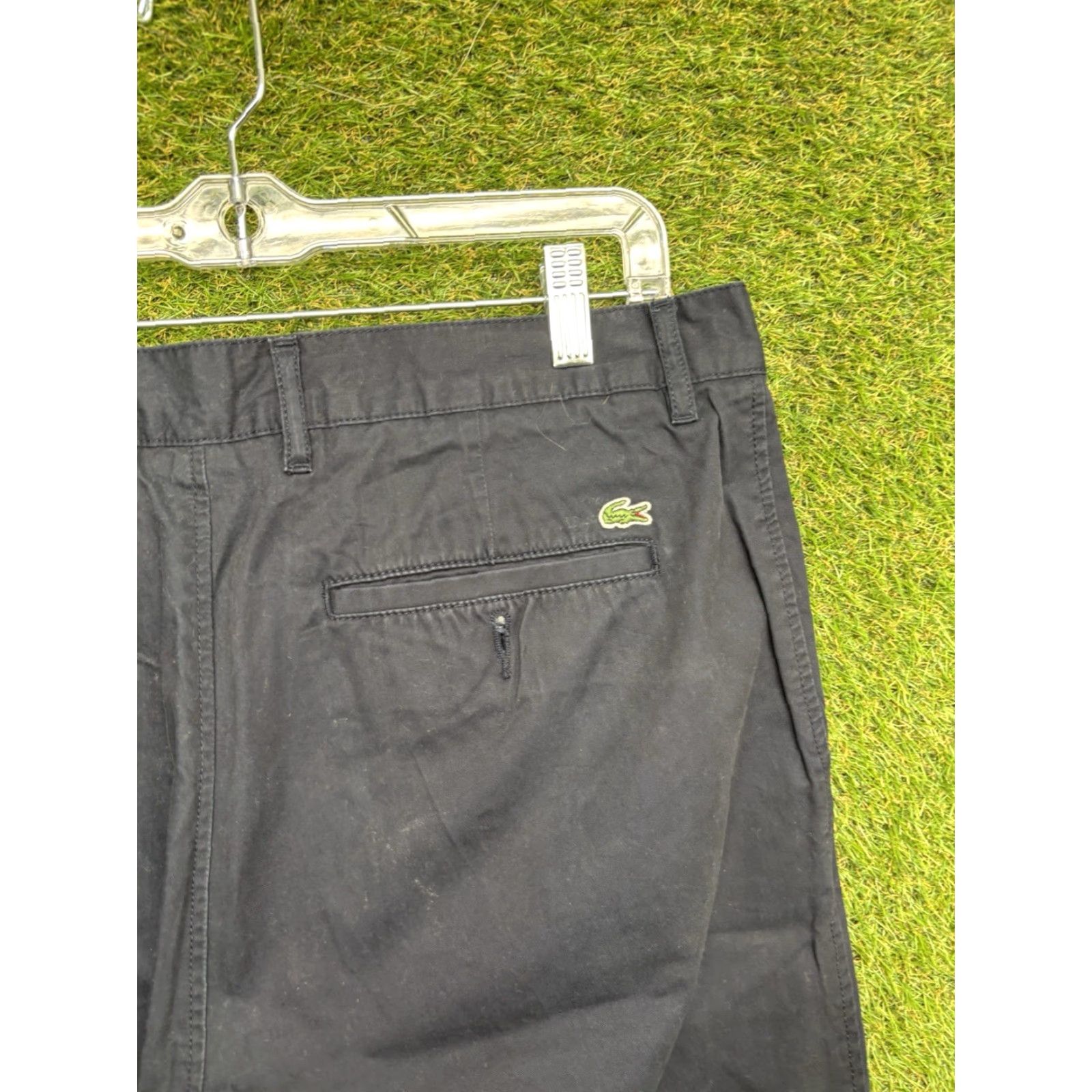 Lacoste Lacoste Slim Pants Mens 34 Blue Cotton Blend Dress Pants Mid Rise 34x33 Slim Fit Logo Preppy Size US 34 / EU 50 - 3 Thumbnail