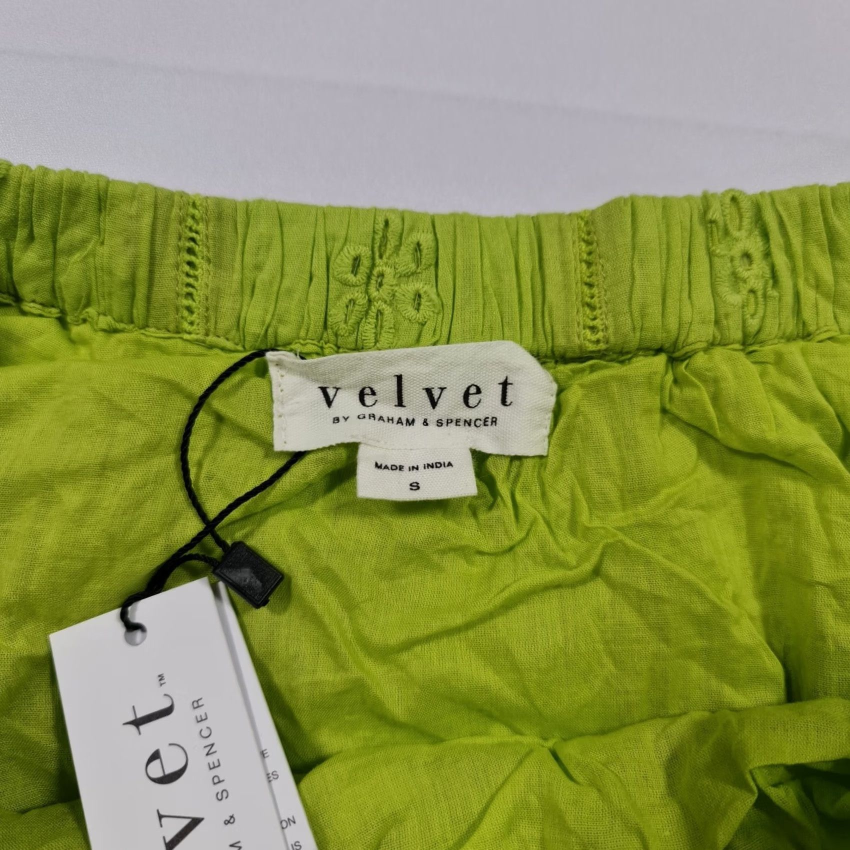 Velvet Velvet by Graham & Spencer Skirt Womens Cotton Maxi Green S Elastic Waist Lined 33" UK 10 NWT VINTAGE? Size 28" / US 6 / IT 42 - 2 Thumbnail