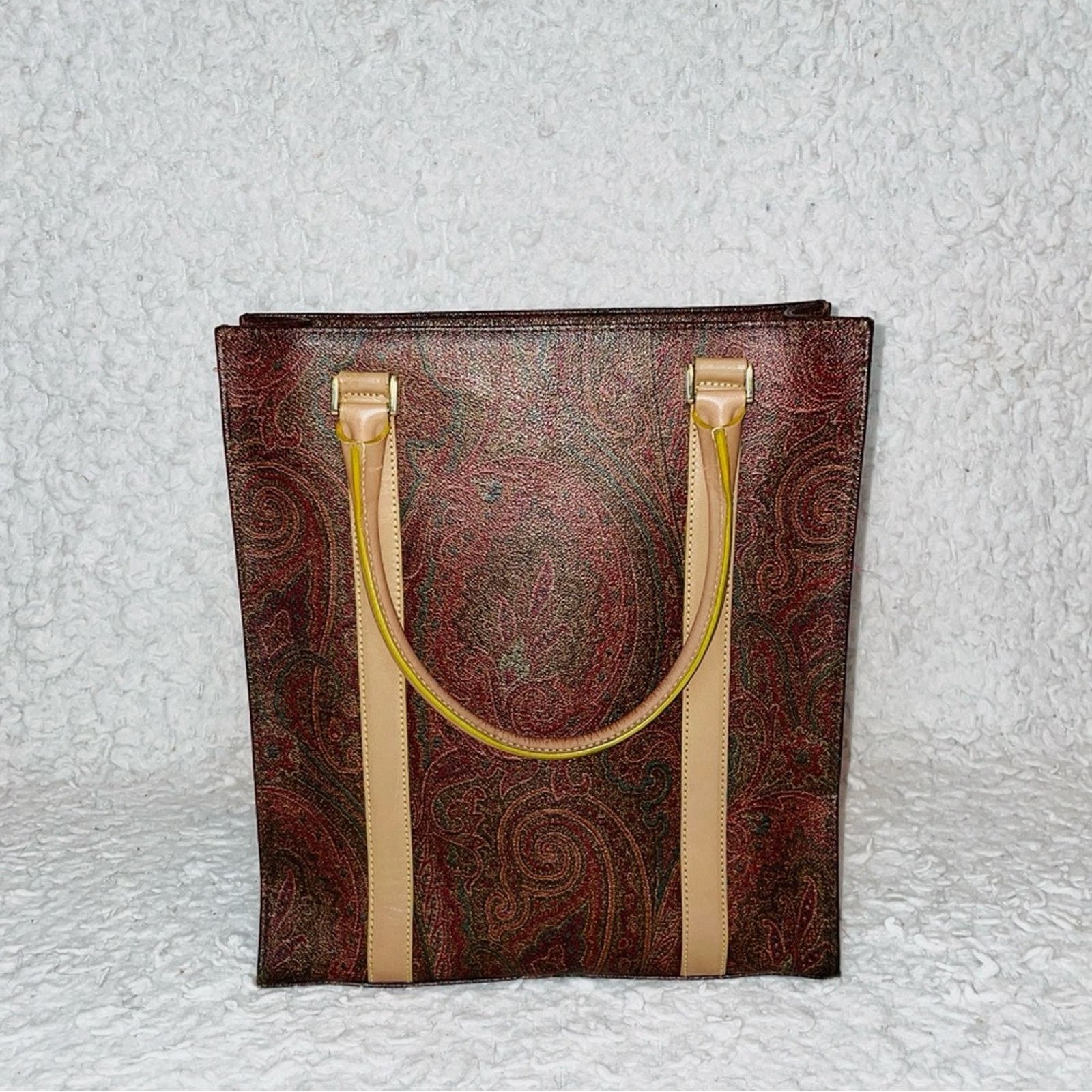 Etro Etro Vintage Arnica Paisley Leather Zip Tote Shoulder Bag Size ONE SIZE - 2 Thumbnail
