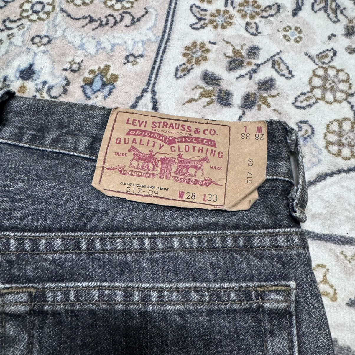 Levi's Vintage Levis 517 Faded Black Denim Flare Jeans Hedi Slimane Size US 29 - 20 Thumbnail