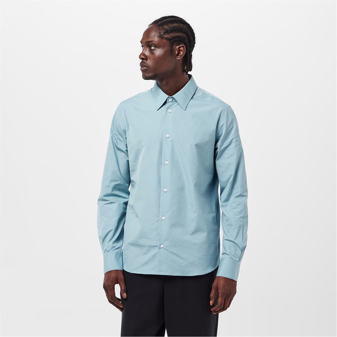 AMI o1g2r1mq0326 Long Sleeve Plain Shirt in Blue Size US XL / EU 56 / 4 - 3 Thumbnail