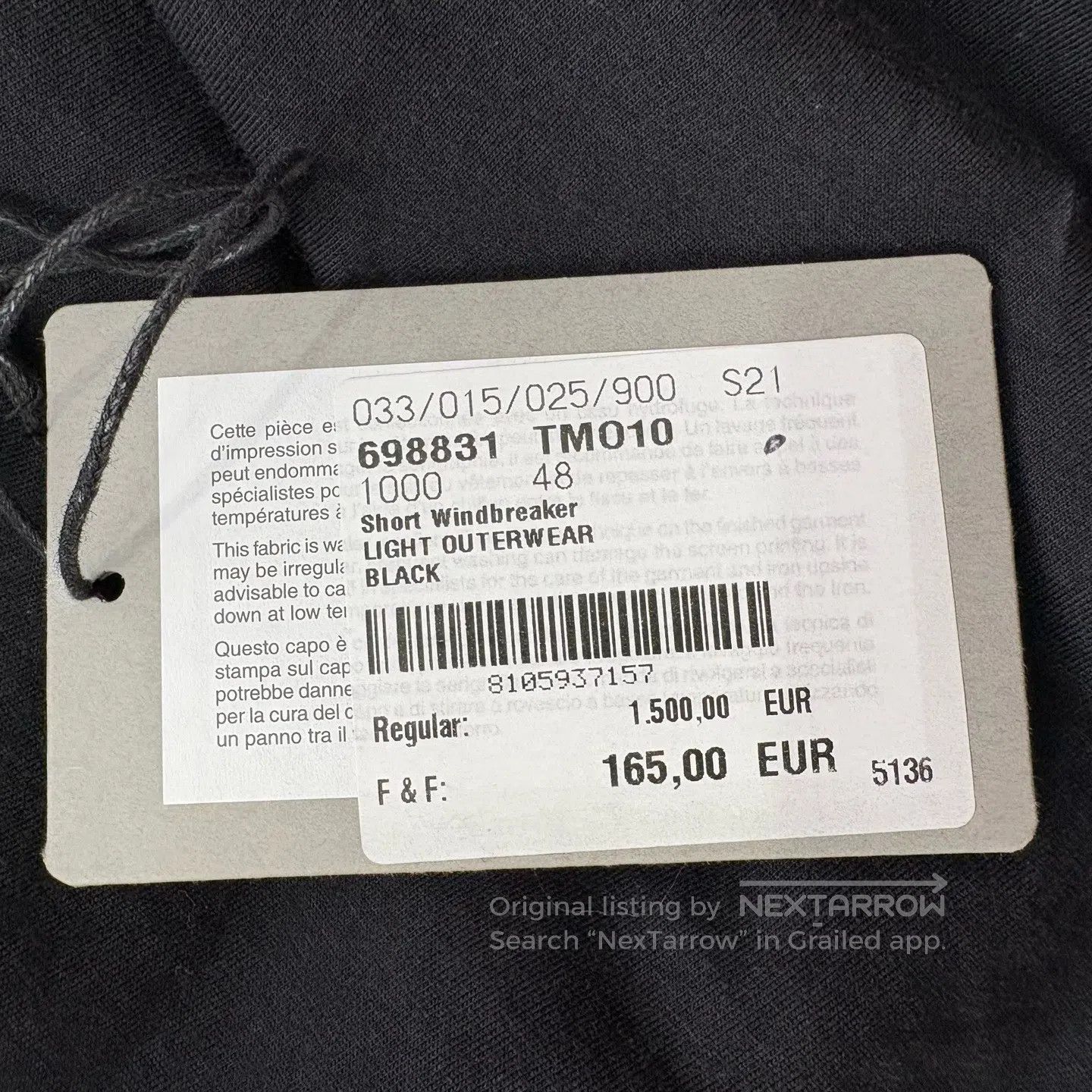 Balenciaga Balenciaga Size48 FW22 Logo Printed Single-Pull Zipper Regu Size US M / EU 48-50 / 2 - 7 Thumbnail