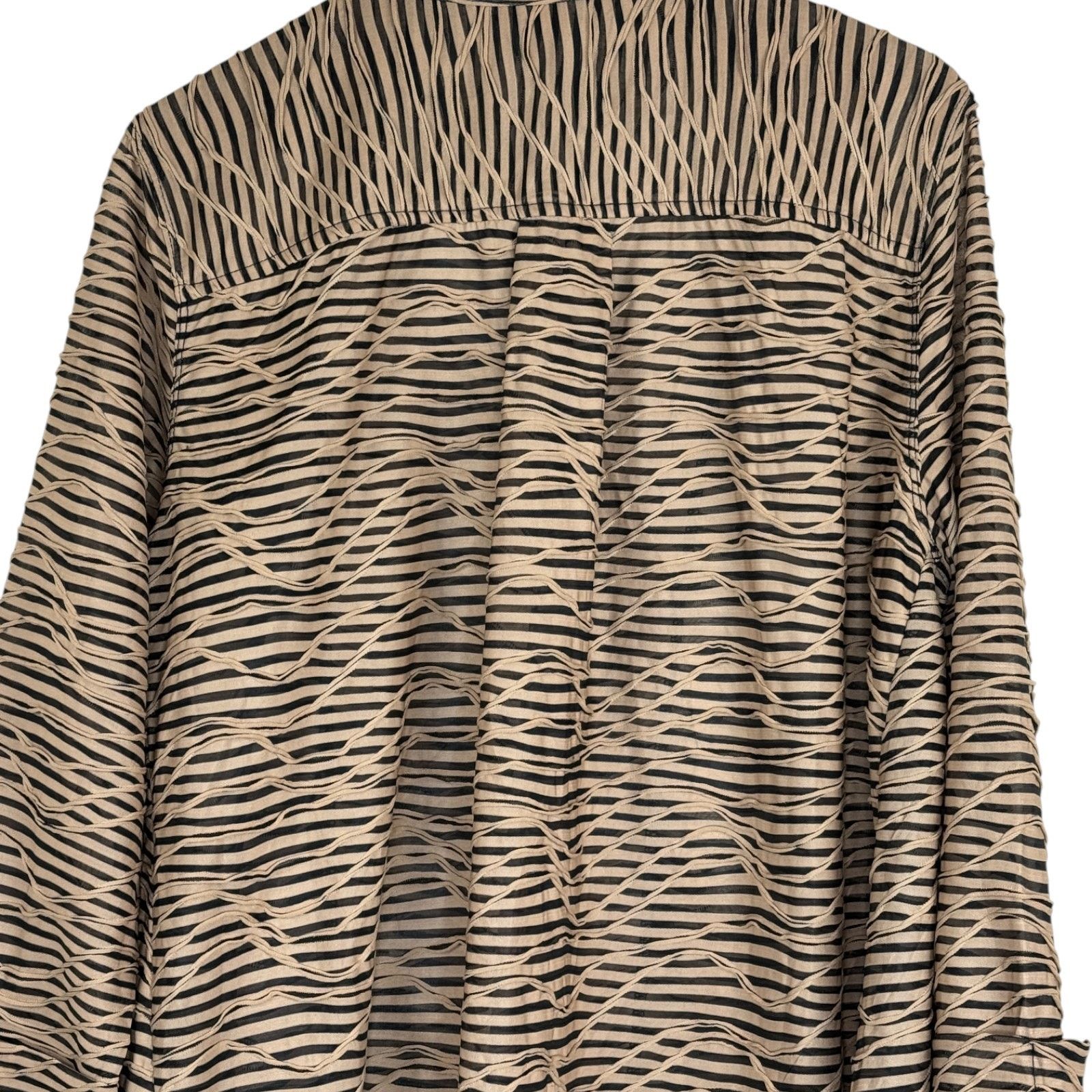 Other Vincente Shawl Shrug XL Brown Black Striped Textured Size XL / US 12-14 / IT 48-50 - 6 Thumbnail