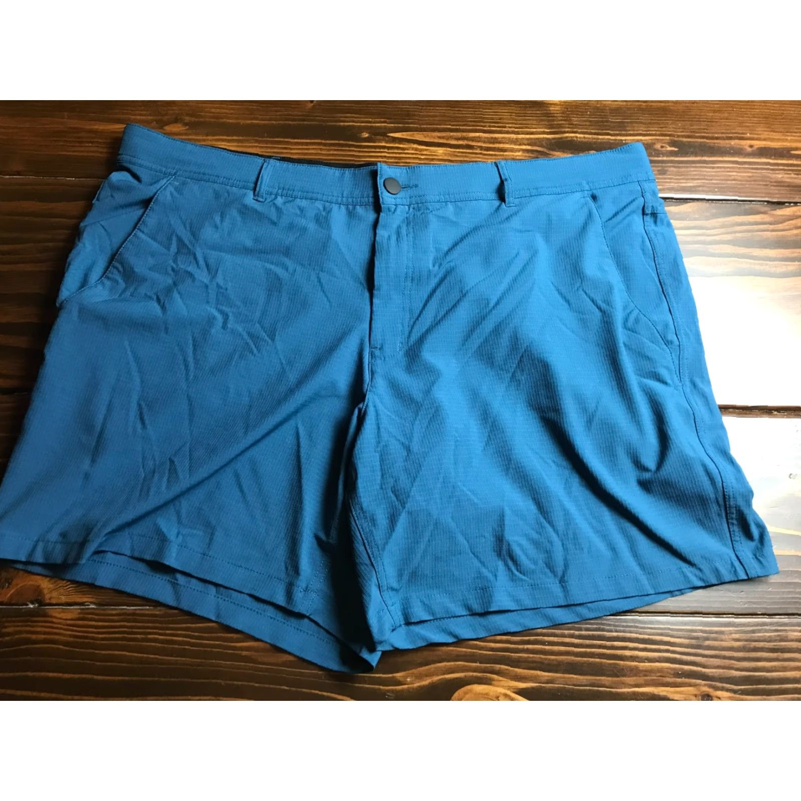 George George Shorts Men 44 Blue Golf/Hiking Flat Front Chino Casual Regular Size 44 Men’s Blue 90s? Size US 44 / EU 60 - 2 Thumbnail