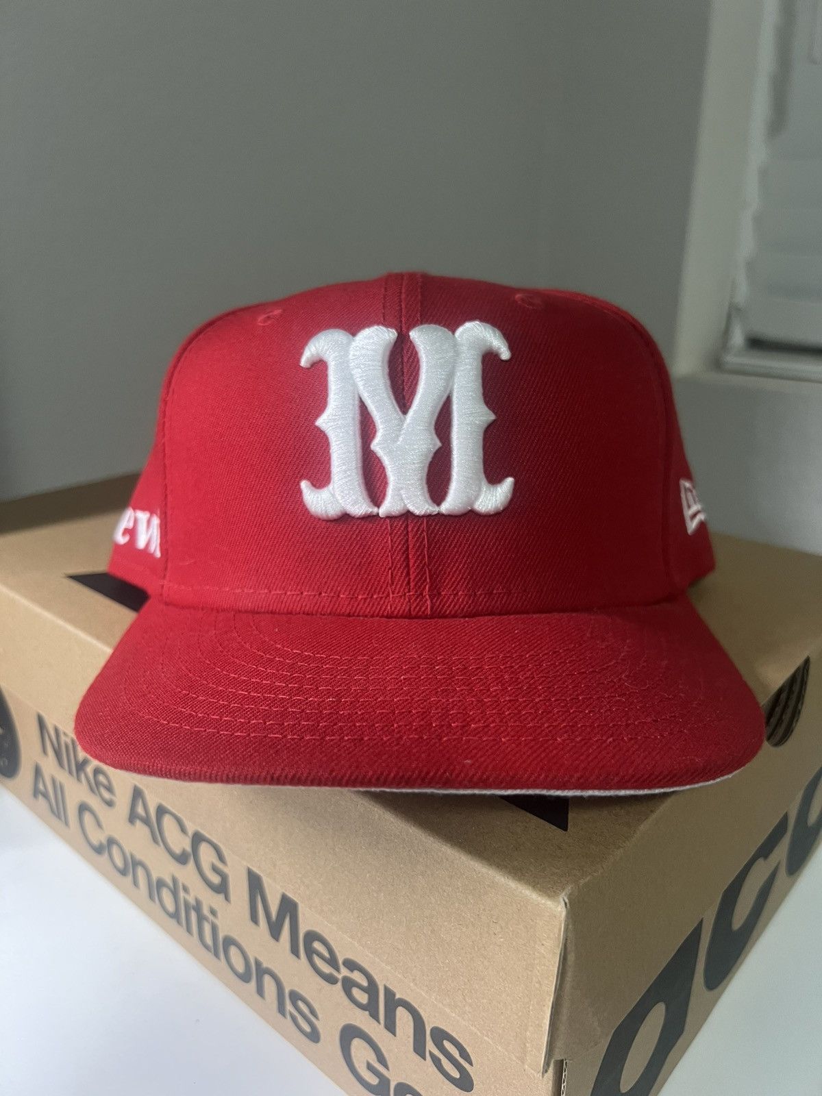 Mewt Anime Girl Red Fitted Hat 7 3/8