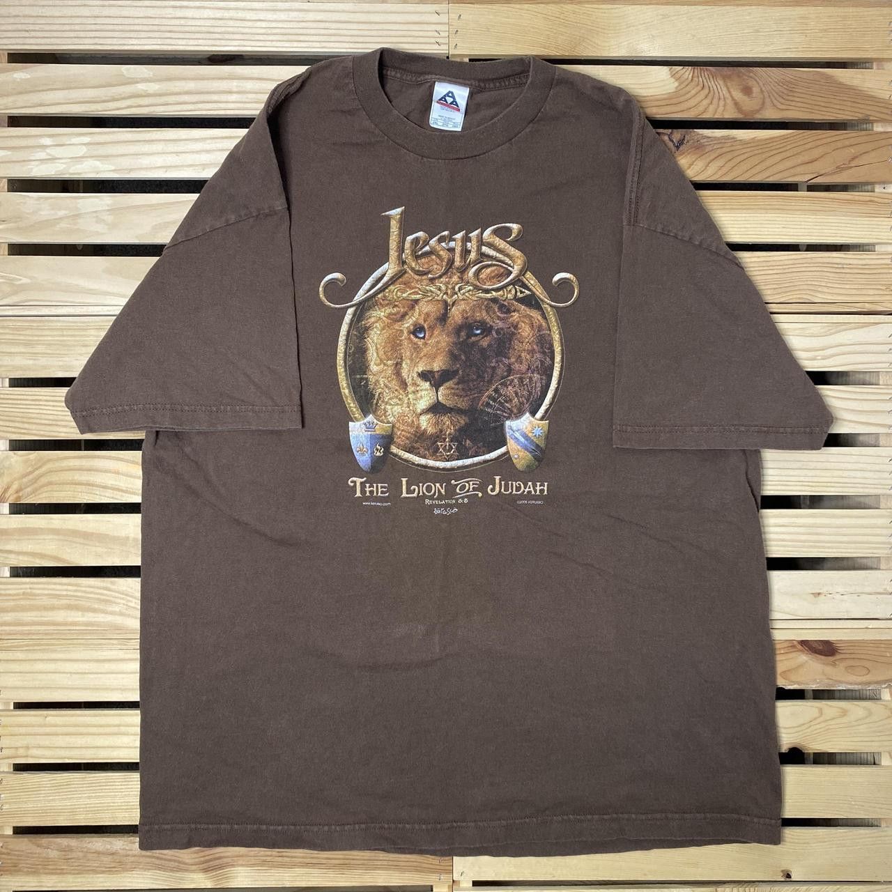 AAA Vintage The Lion of Judah Brown Jesus Tee Size 2XL Size US XXL / EU 58 / 5 - 1 Thumbnail