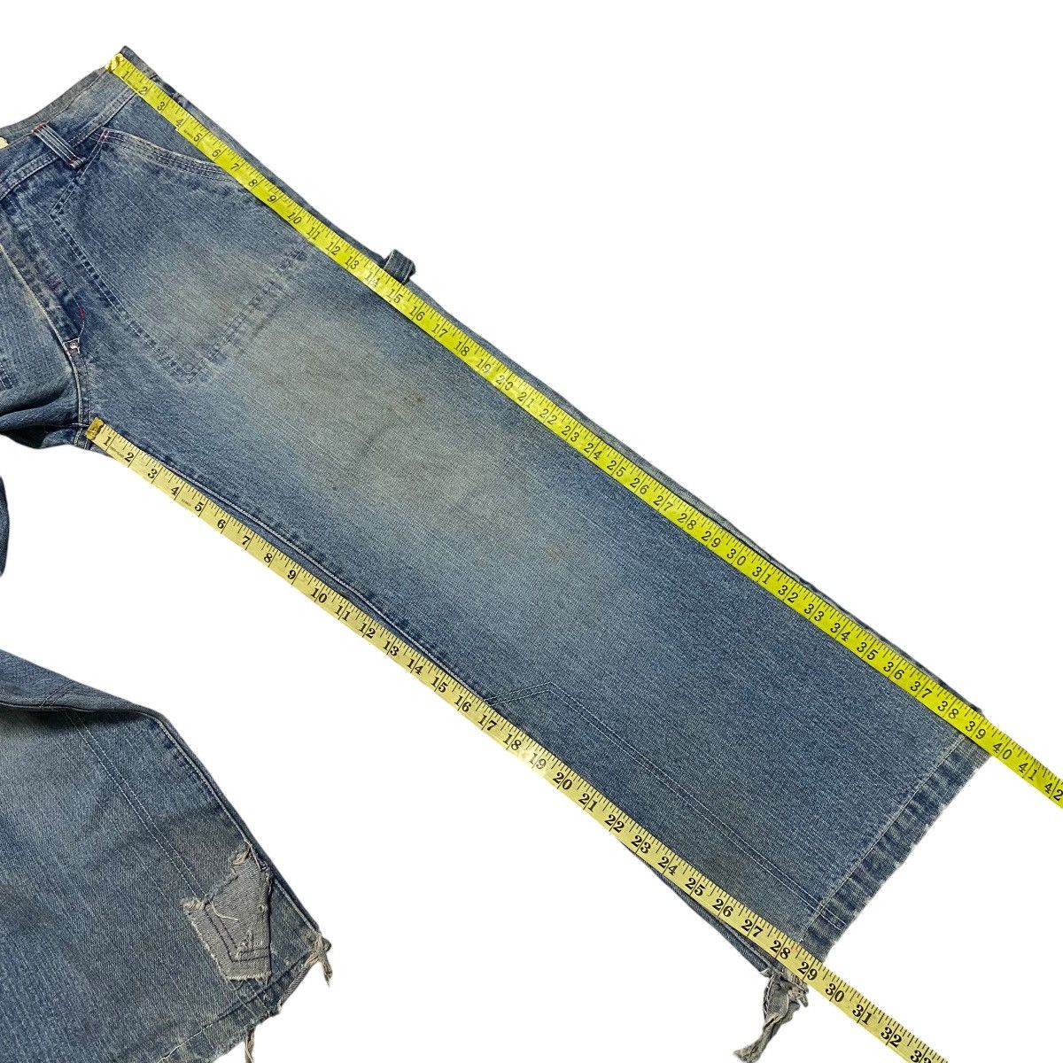 Droors DROORS Denim Wide Leg Jeans Zero Ska8 Patches Distressed Size US 29 - 19 Thumbnail