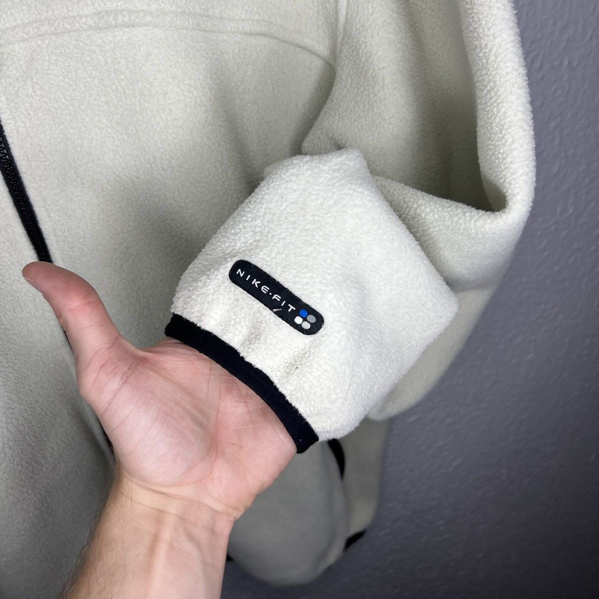 Nike × Nike ACG × Vintage Vintage Nike ACG Fleece Jacket Sweatshirt Ninja Beige Cream Size US L / EU 52-54 / 3 - 6 Thumbnail