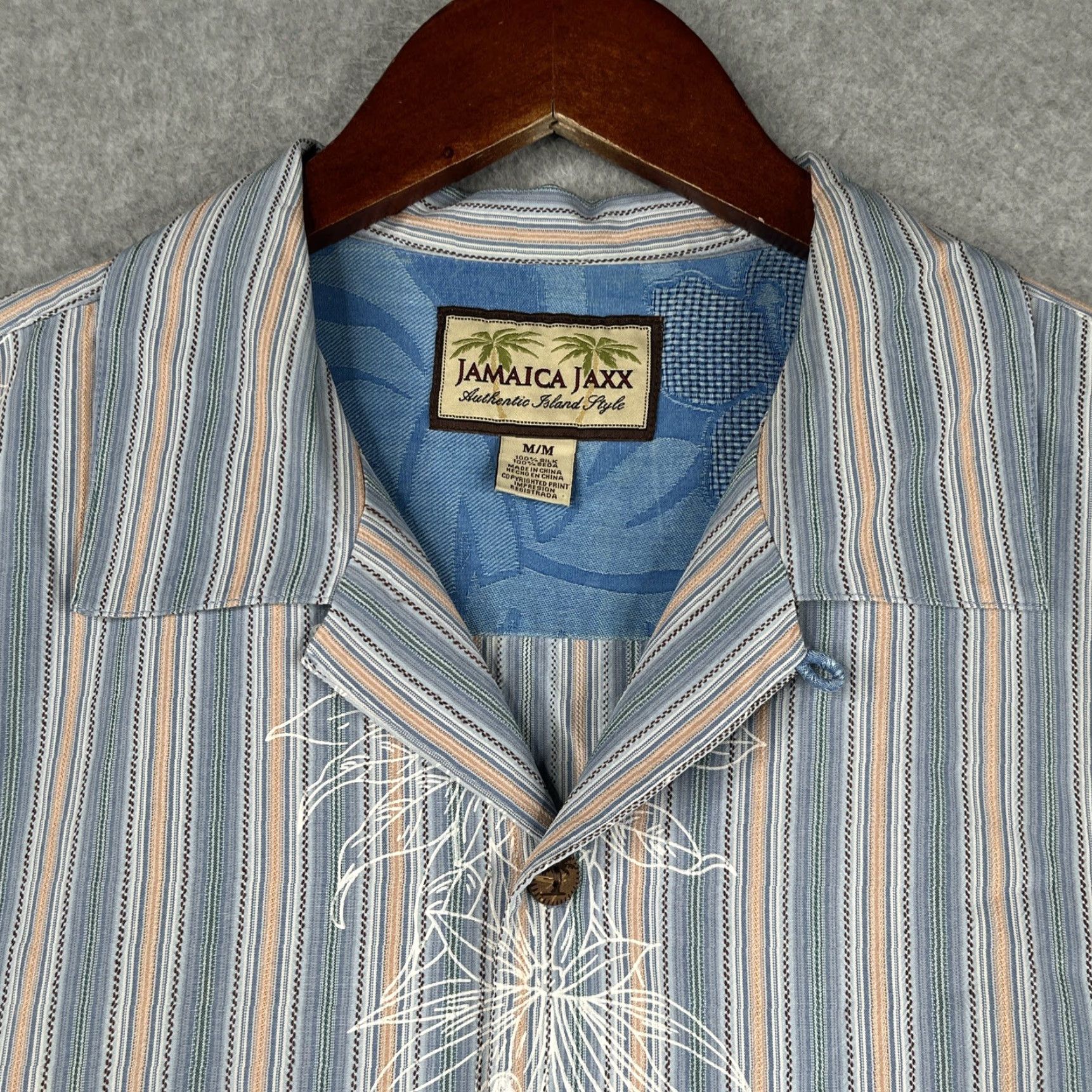 Vintage Jamaica Jaxx Silk Shirt Short Sleeve Button-Up Floral Blue M Mens Size US M / EU 48-50 / 2 - 5 Thumbnail