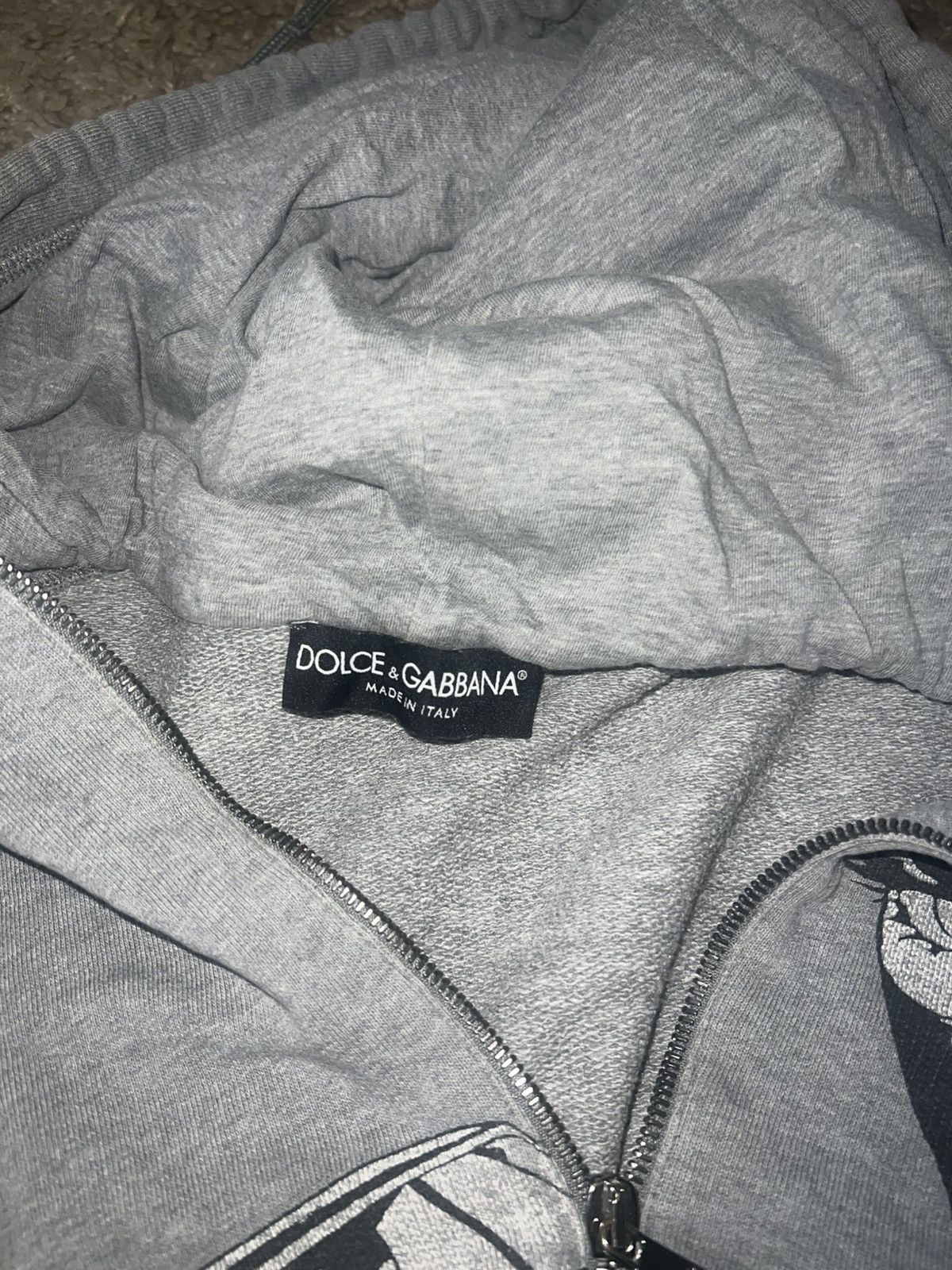 Dolce & Gabbana Dolce&Gabbana x Diabolik Archival ZipUp Hoodie FW 2008 G7E97 Size 48L - 3 Thumbnail